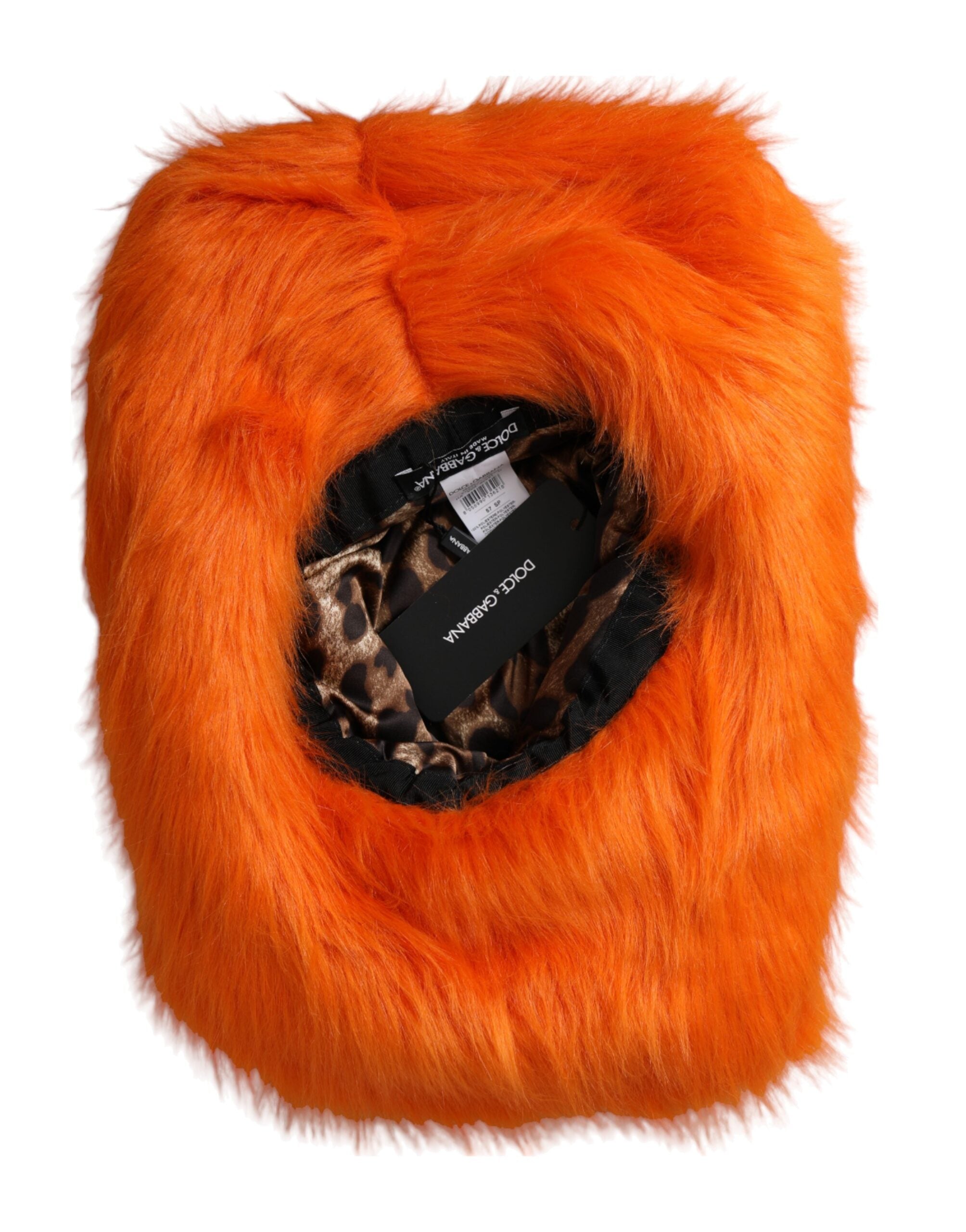 Dolce & Gabbana Orange Faux Fur Polyester Fedora Hat-7