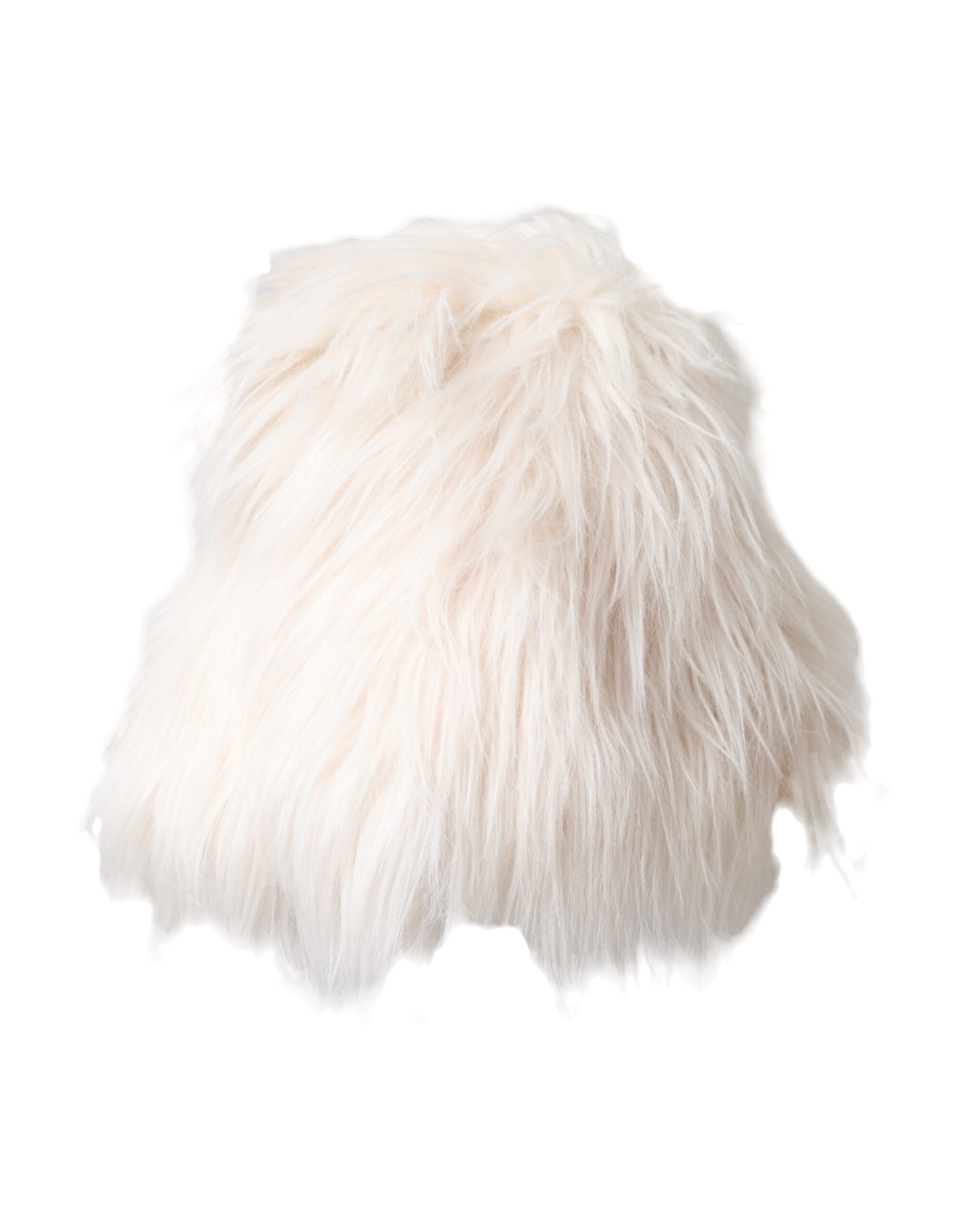 Dolce & Gabbana Weißer Acryl Pelz Damen Eimer Hut-1