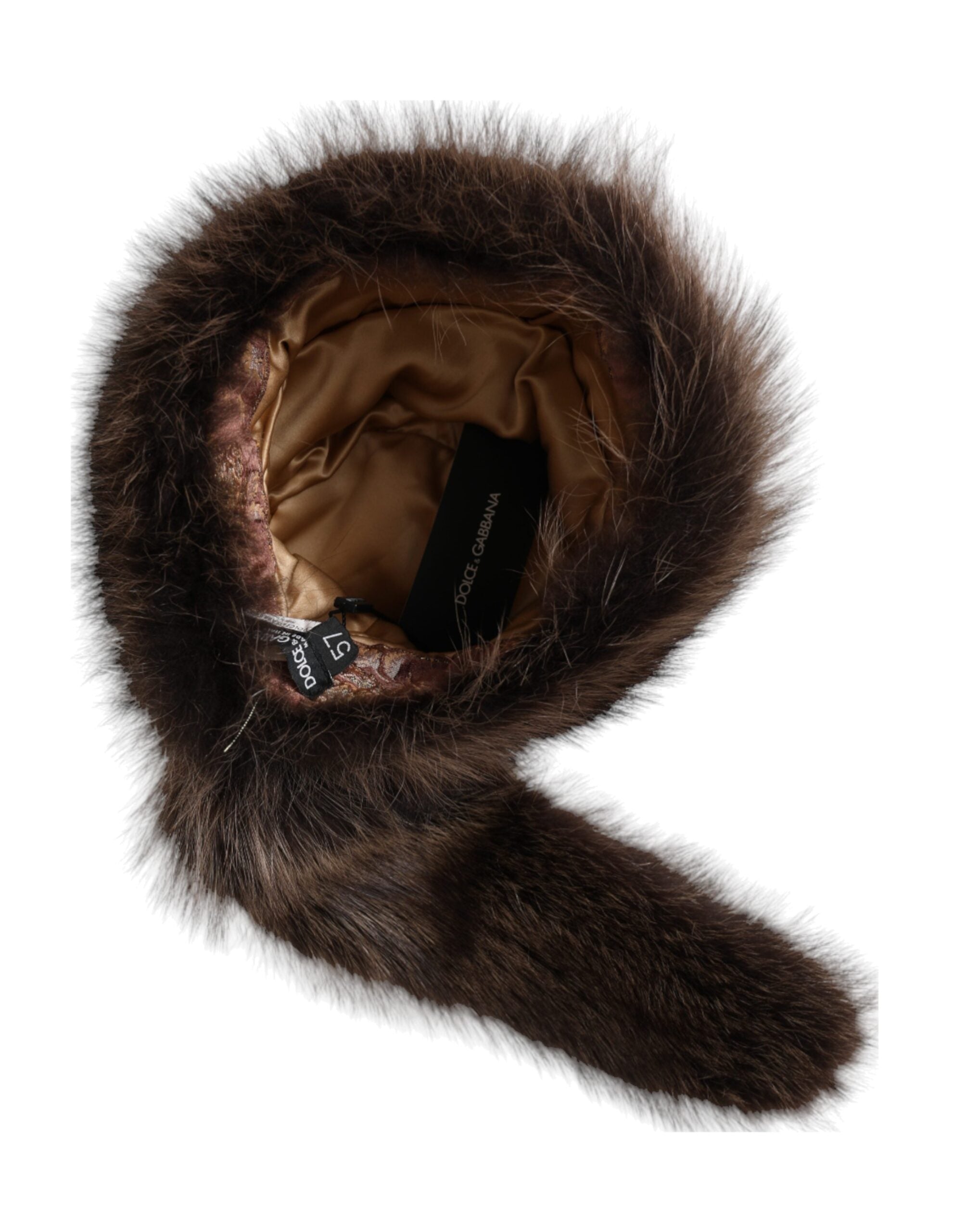 Dolce & Gabbana Women's Brown Raccoon Fur Bucket Hat-6