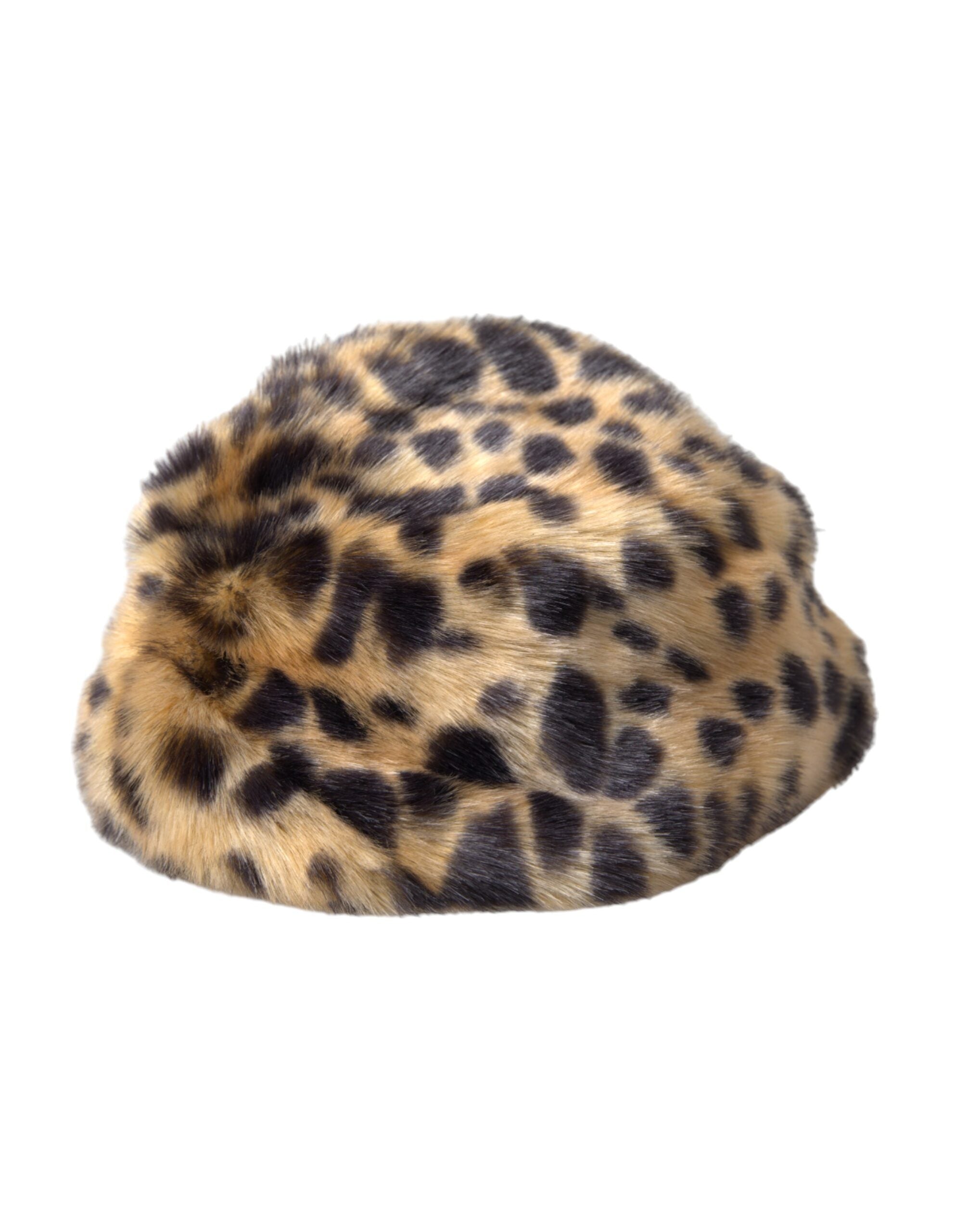Dolce & Gabbana Brown Leopard Print Women's Bucket Hat-1