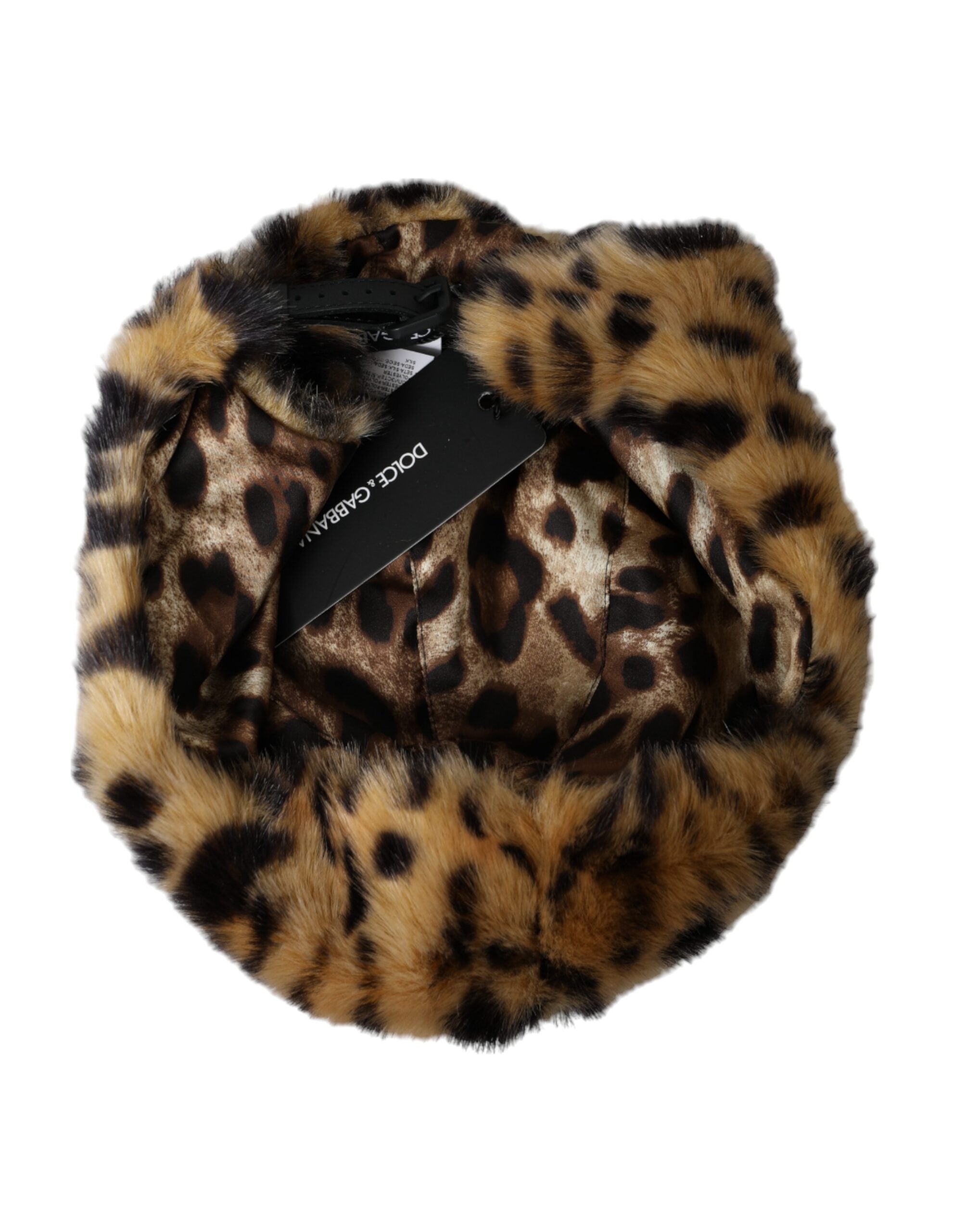 Dolce & Gabbana Brown Leopard Print Women's Bucket Hat-5