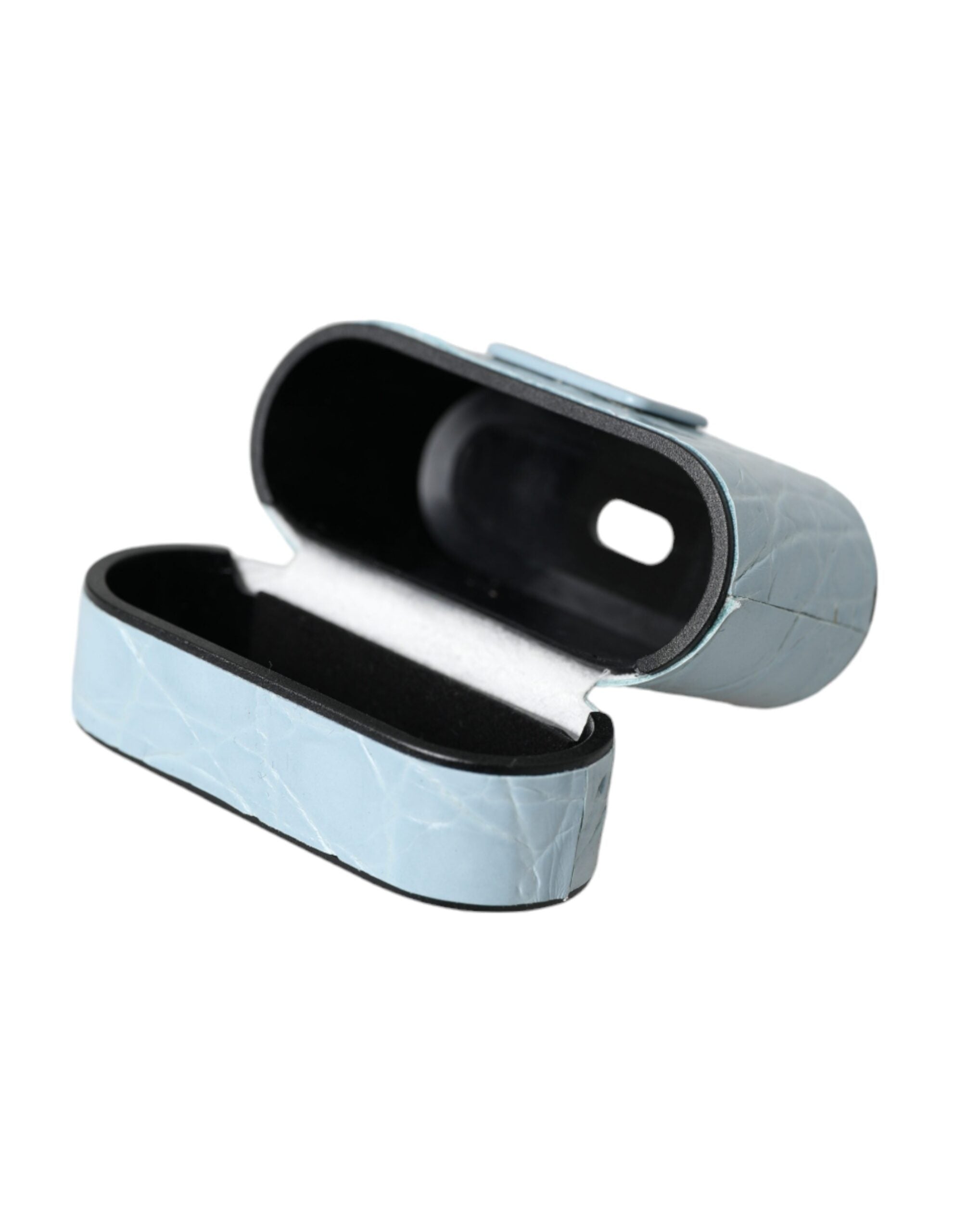 Dolce & Gabbana Light Blue Leather Metal Logo Plaque AirPods Case-7