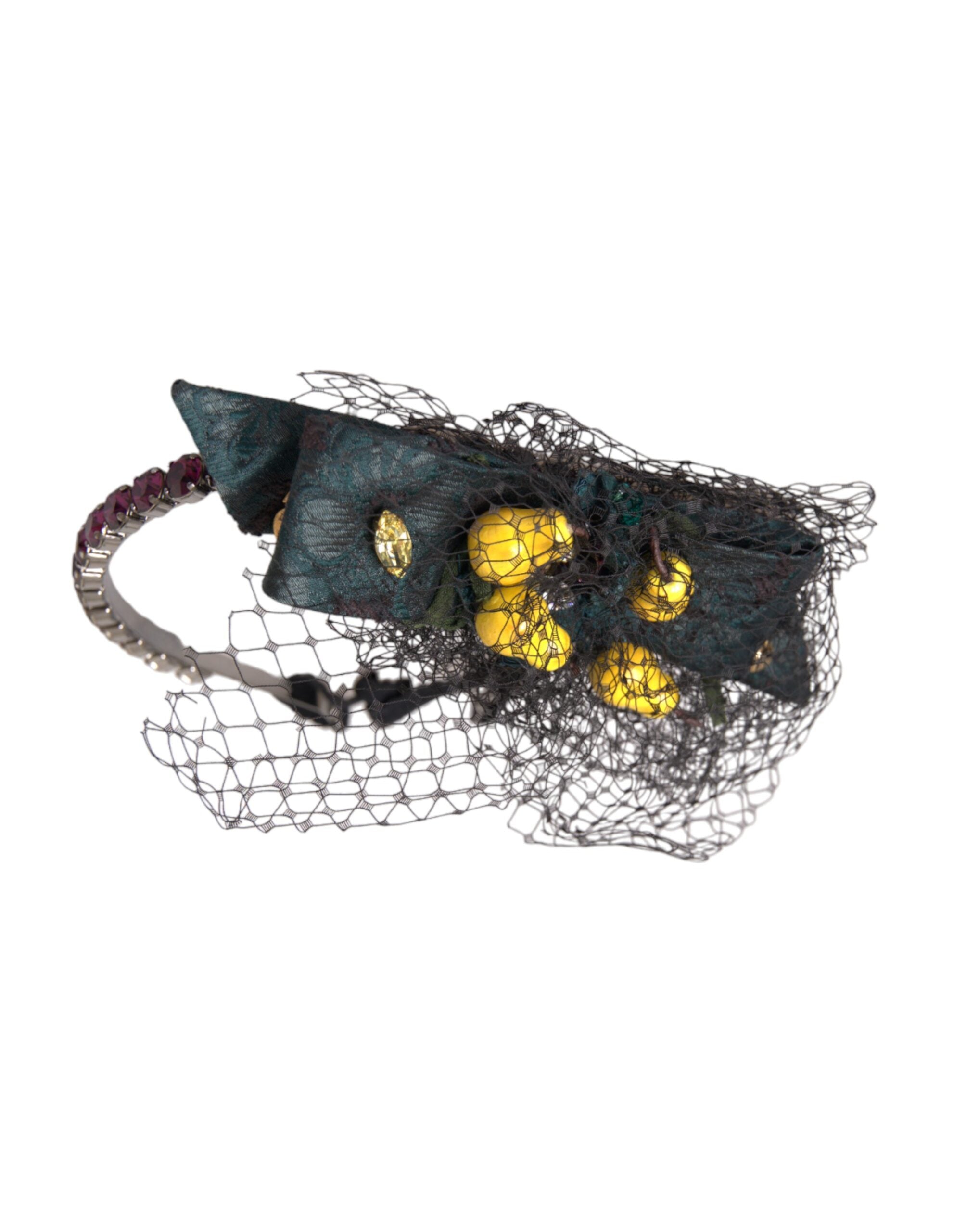 Tiara de red con cristales morados de Sicilia y limones negros de Dolce & Gabbana-2