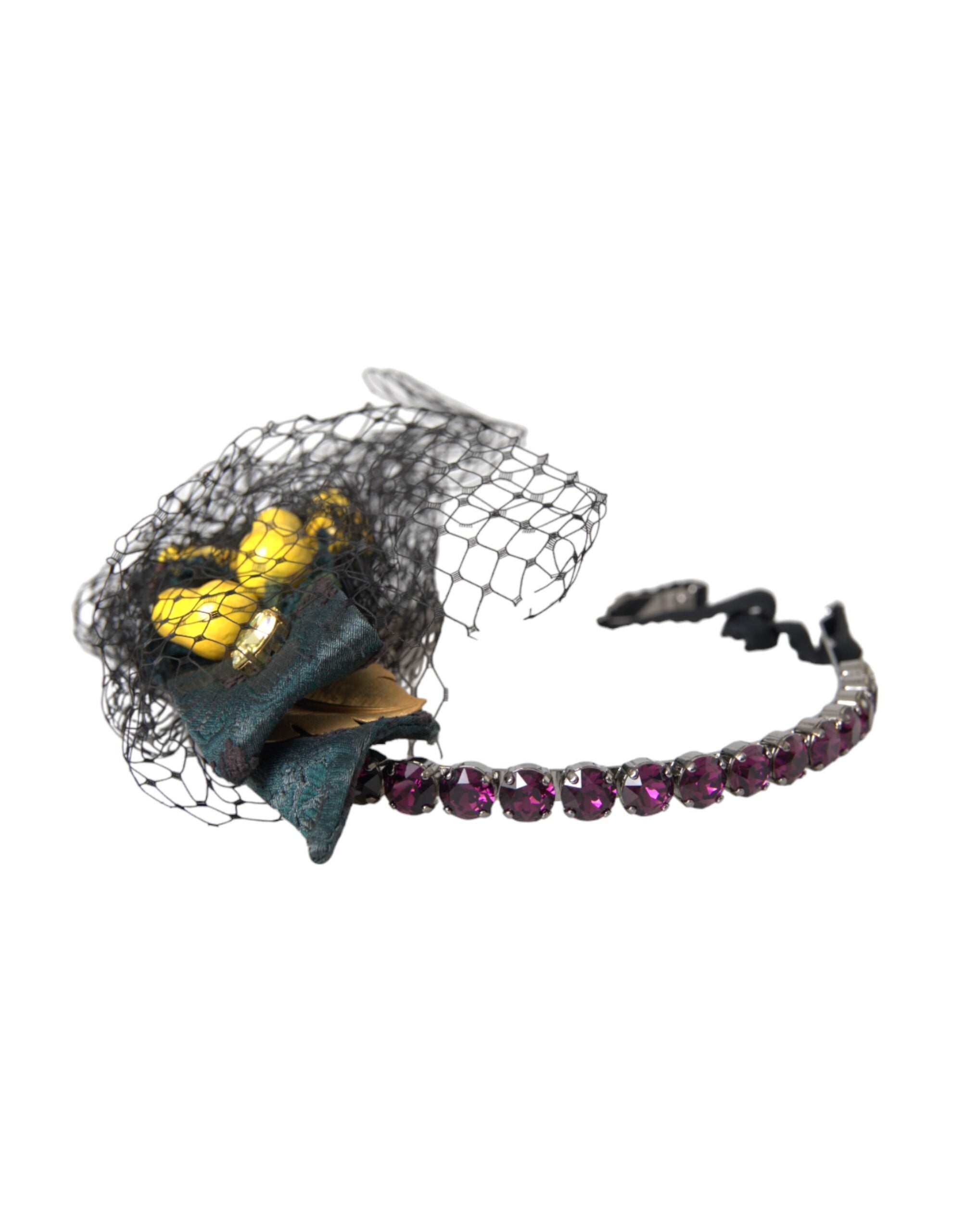 Tiara de red con cristales morados de Sicilia y limones negros de Dolce & Gabbana-3