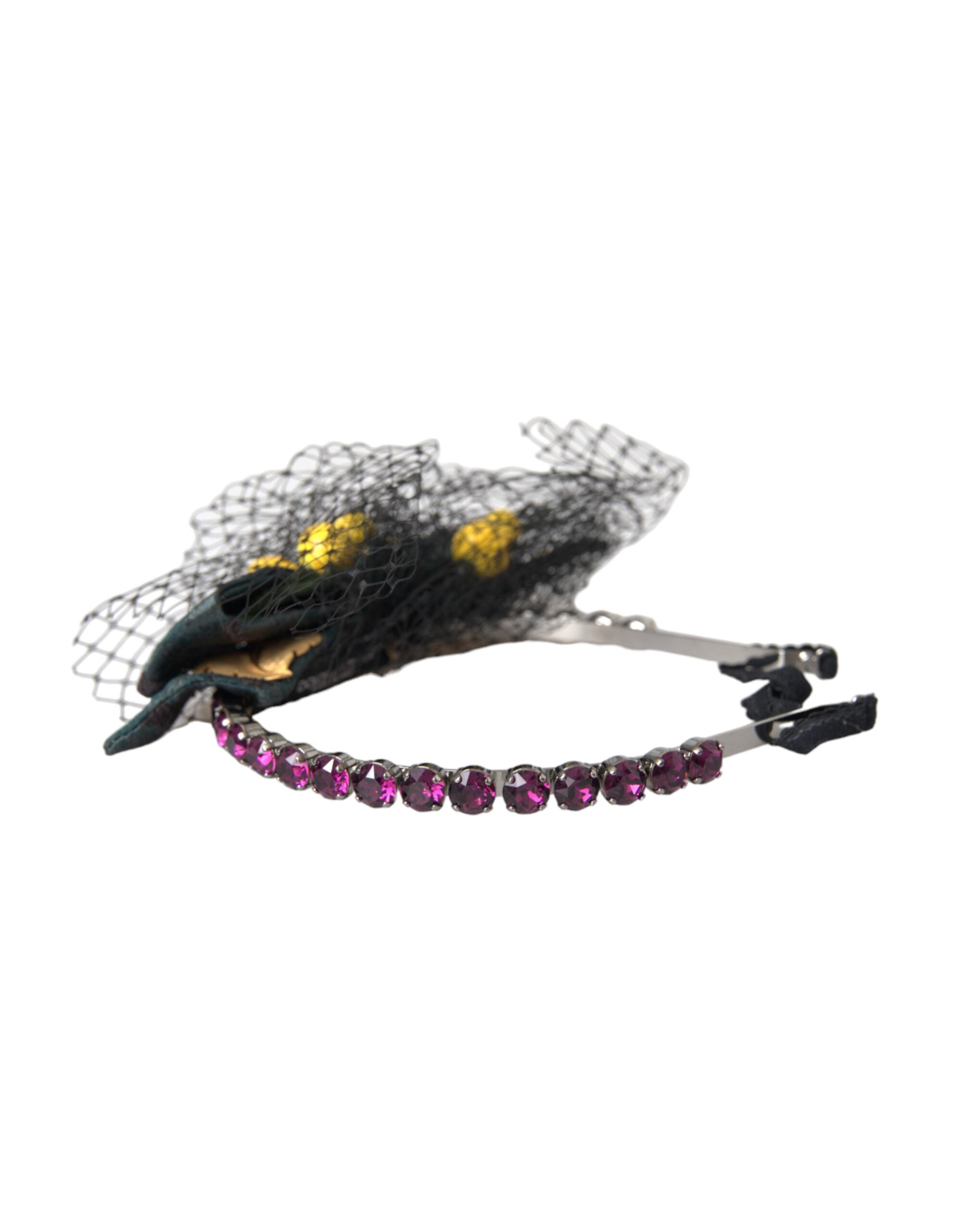 Tiara de red con cristales morados de Sicilia y limones negros de Dolce & Gabbana-4
