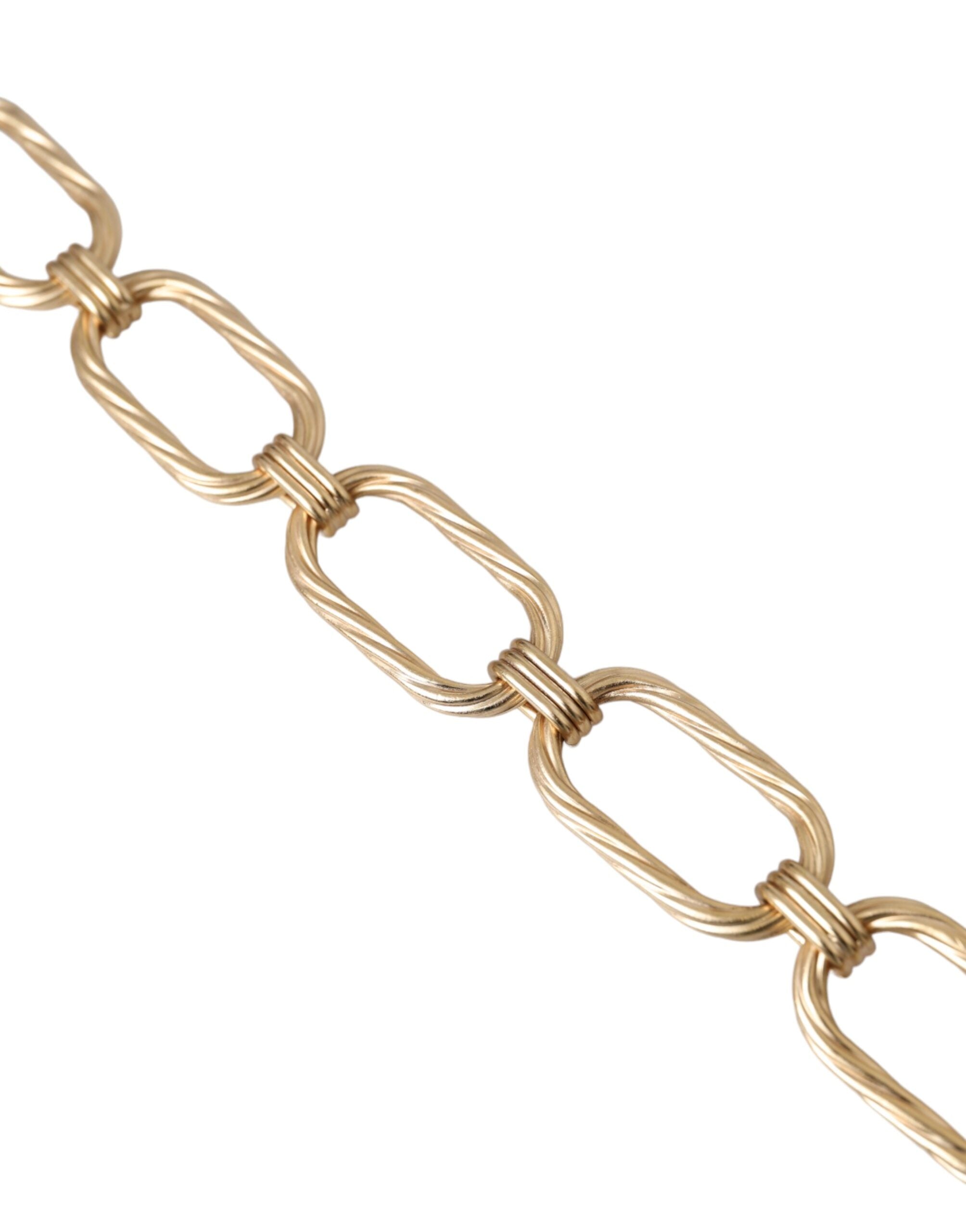 Dolce & Gabbana Gold Tone Messing große Link Kette Schmuck Halskette-4