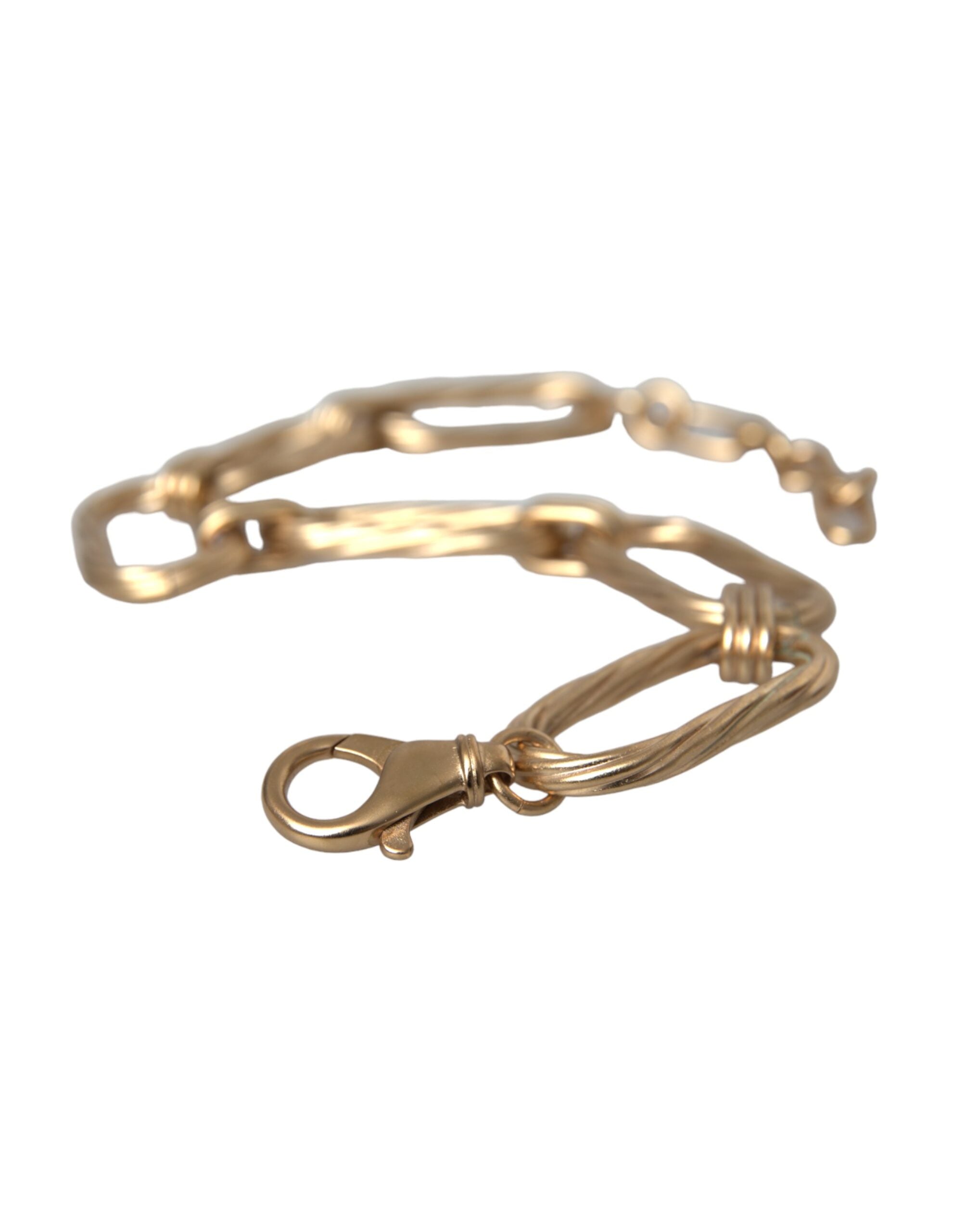 Dolce & Gabbana Gold Tone Messing große Link Kette Schmuck Halskette-5
