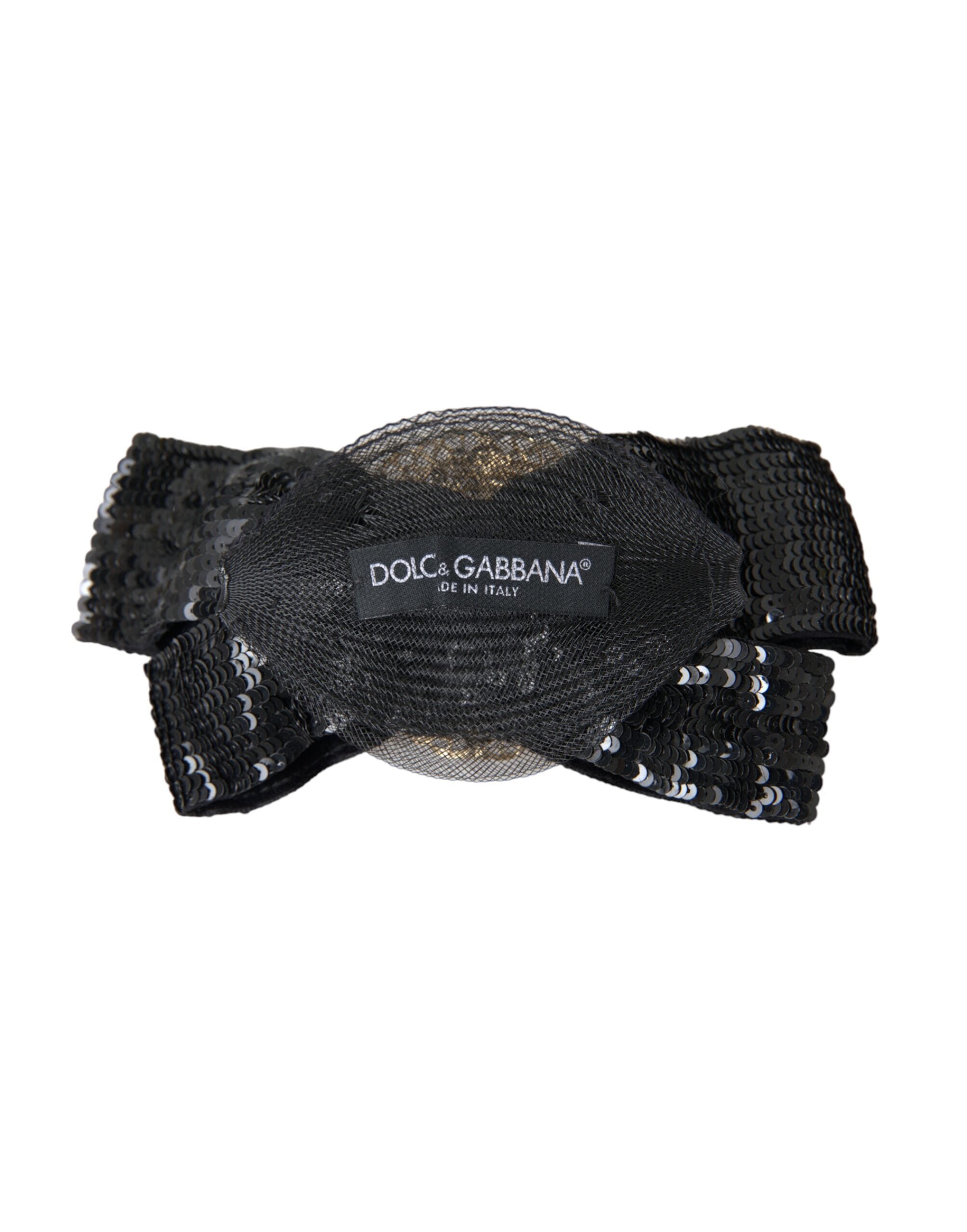 Dolce & Gabbana Black Sequin Pearl Handmade Brooch Hairpin-3