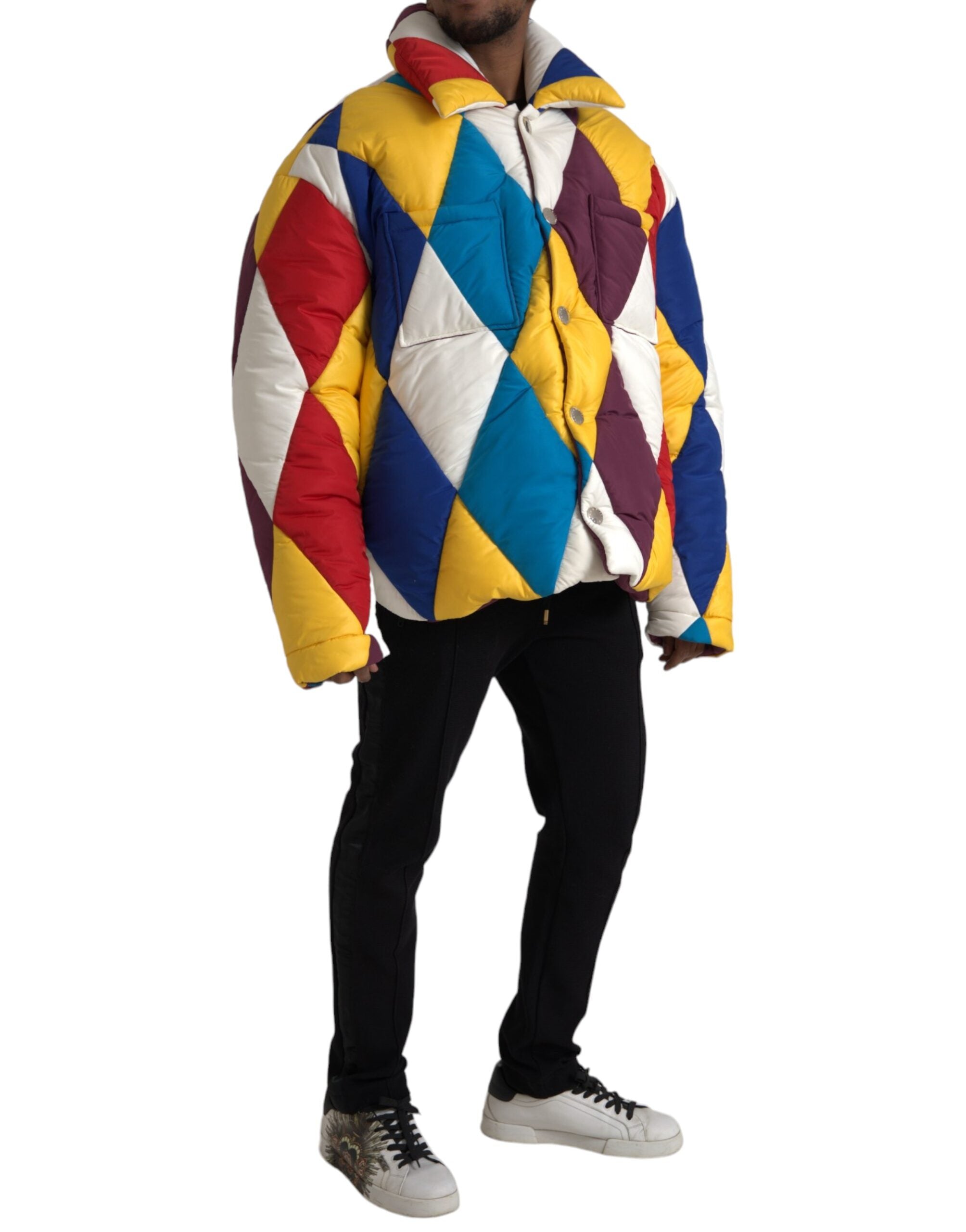 Dolce & Gabbana Multicolor Windbreaker Puffer Jacket Men-2