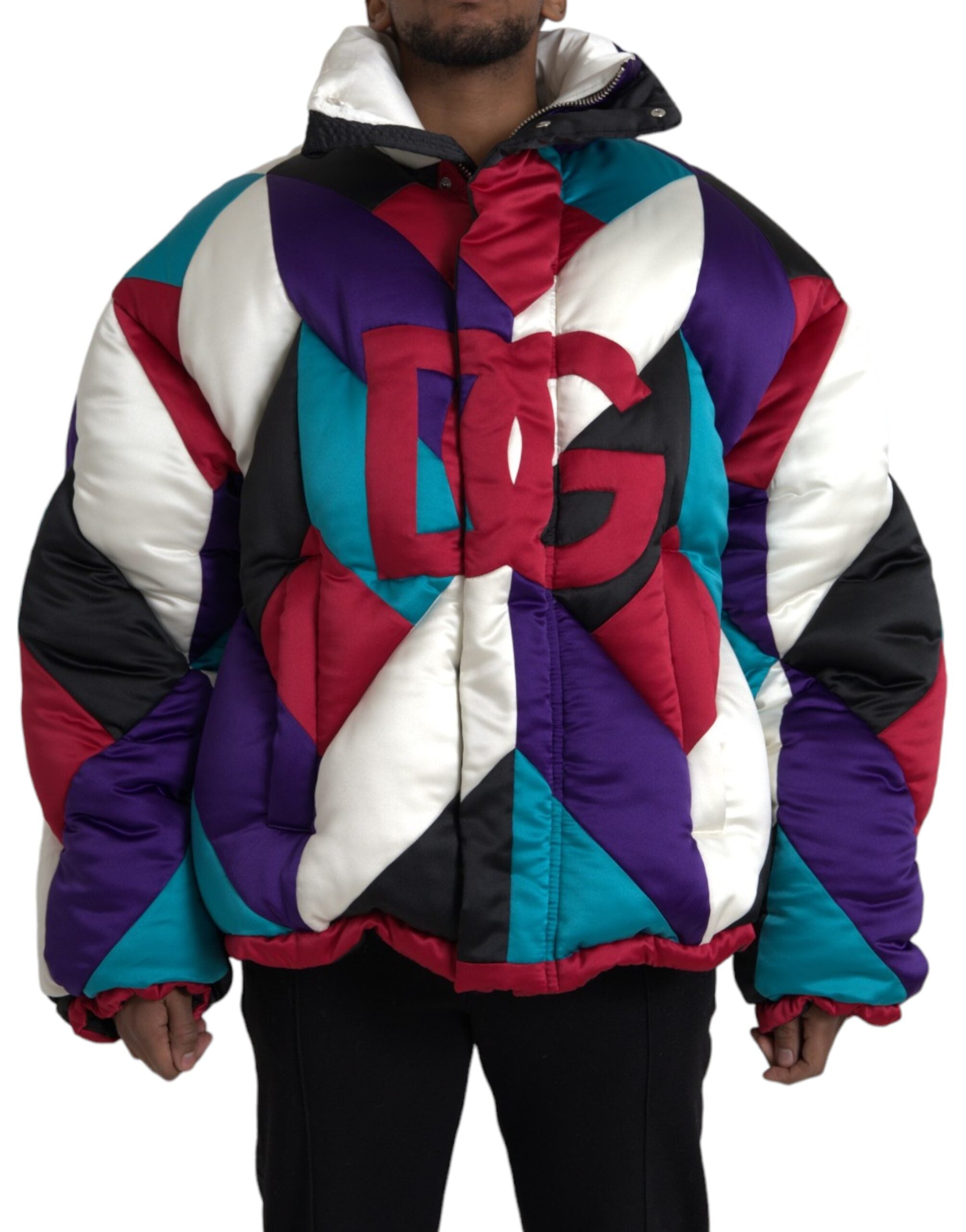 Dolce & Gabbana Multicolored Logo Windbreaker Pillow Jacket