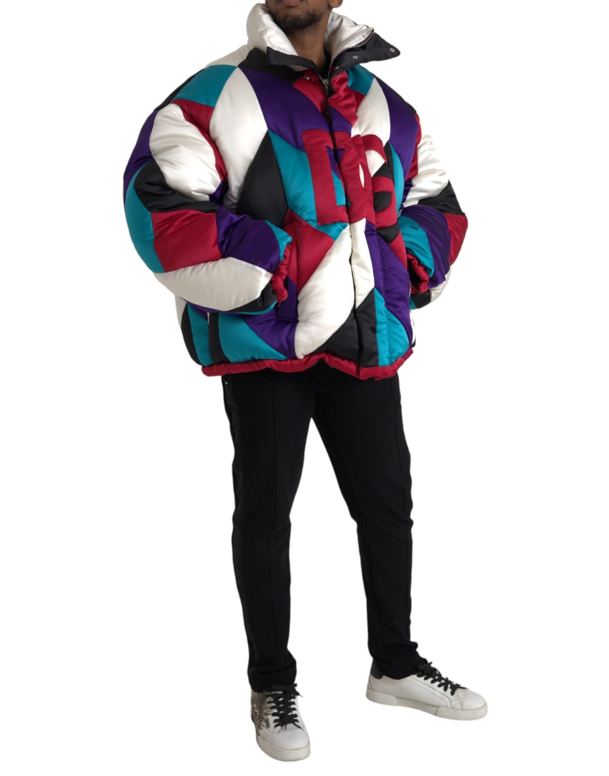 Dolce & Gabbana Multicolored Logo Windbreaker Pillow Jacket-2