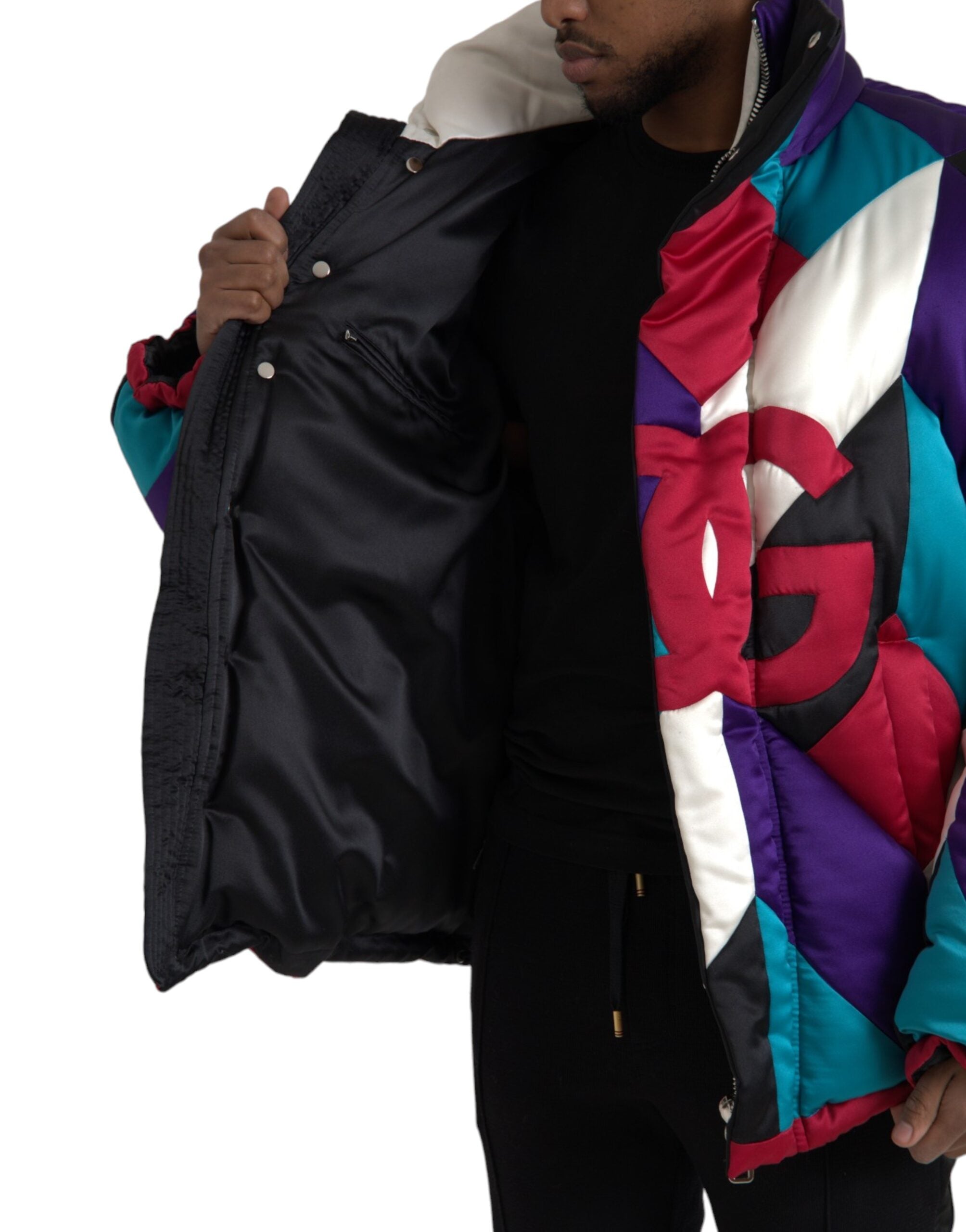 Dolce & Gabbana Multicolored Logo Windbreaker Pillow Jacket-7