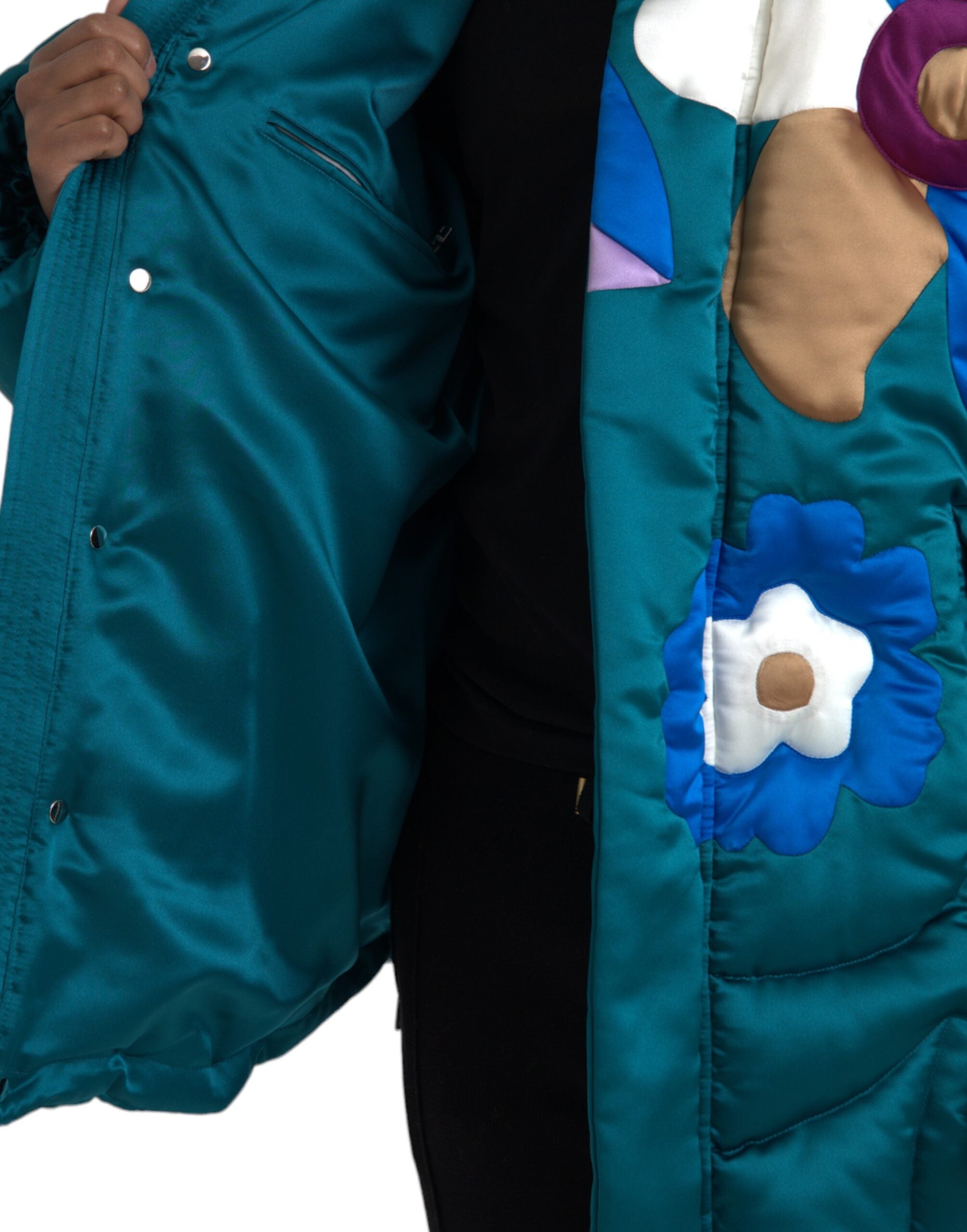 Dolce & Gabbana Multicolor Floral Windbreaker Puffer Jacket-6