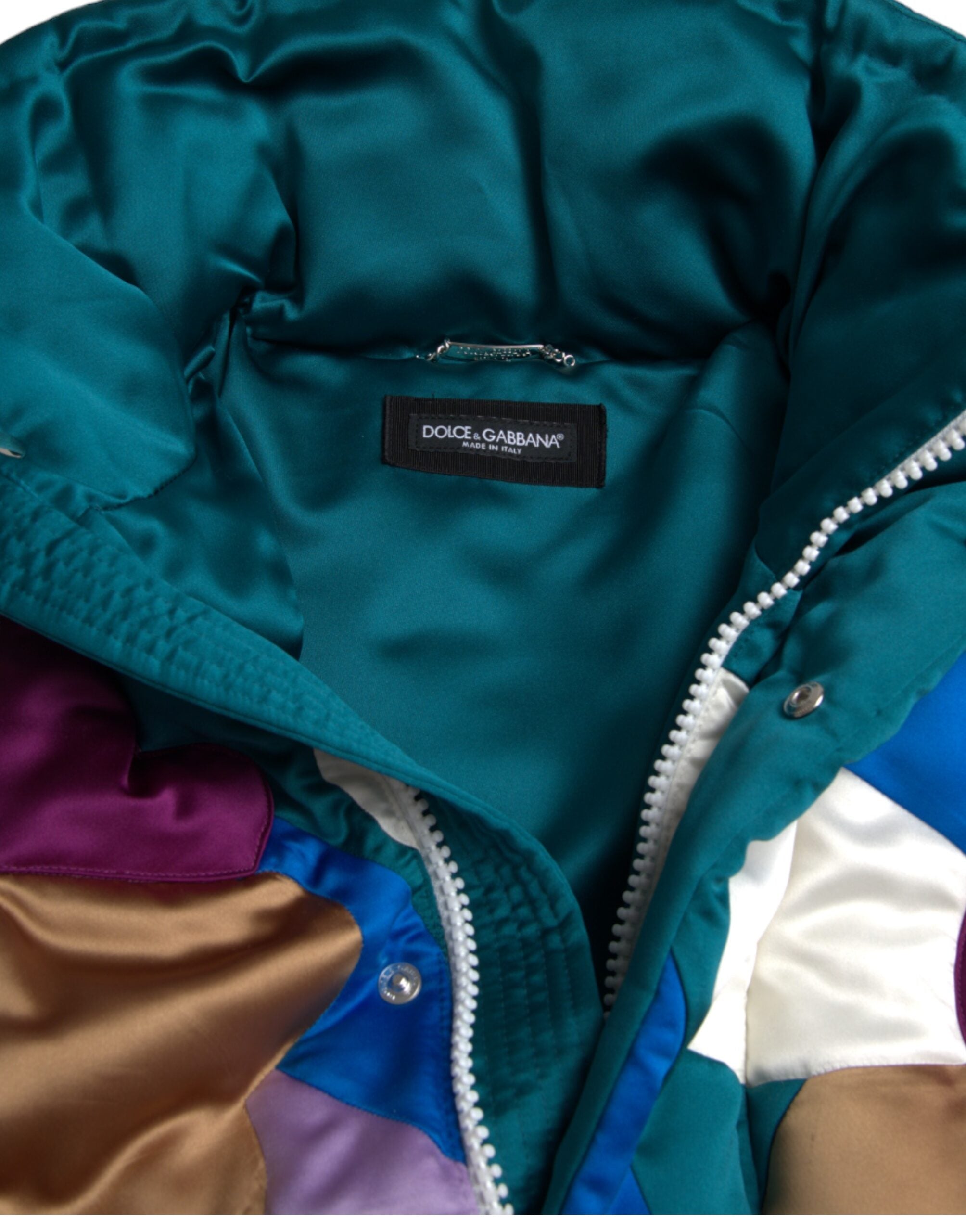 Dolce & Gabbana Multicolor Floral Windbreaker Puffer Jacket-8