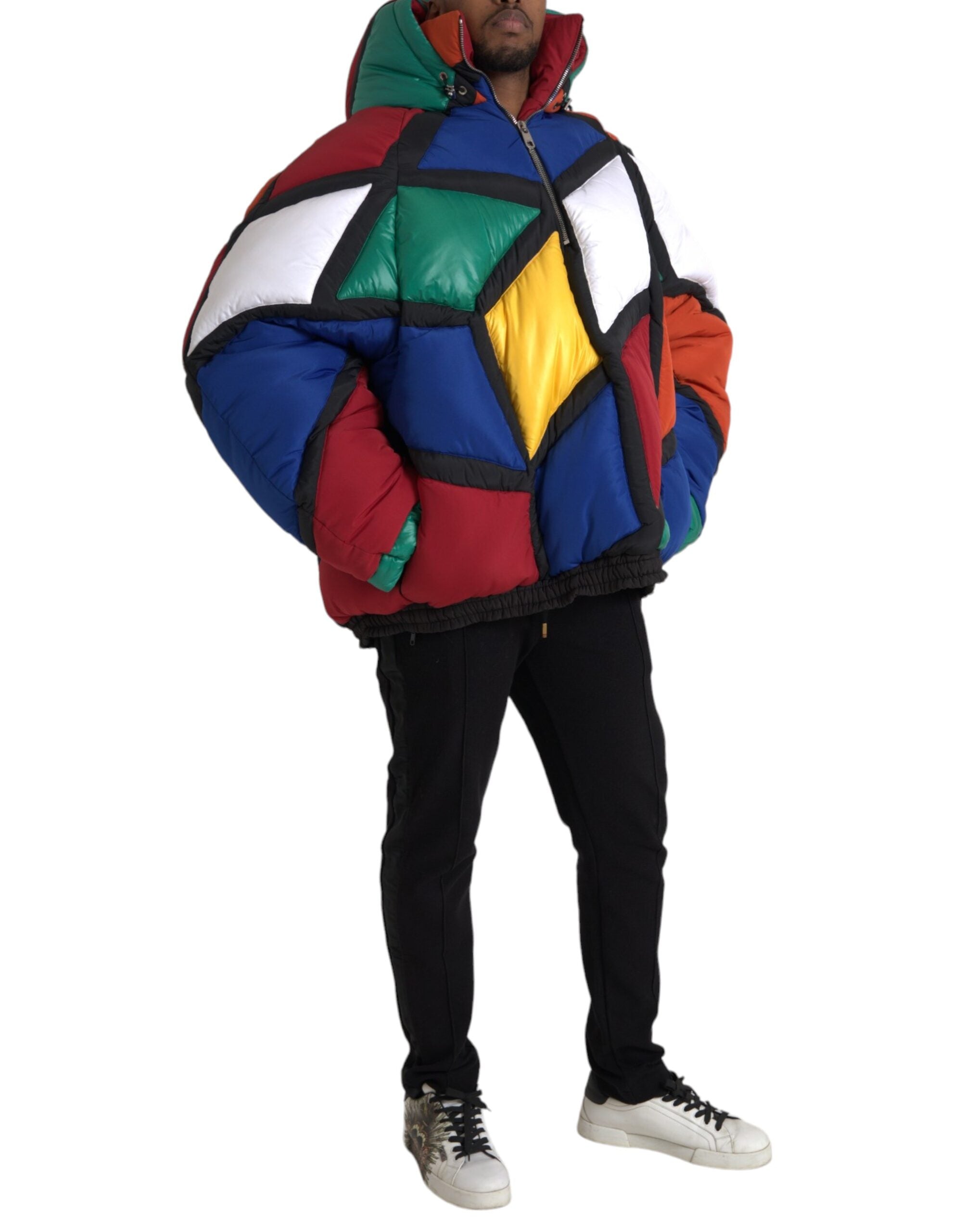 Dolce & Gabbana Multicolor Quilted Hooded Puffer Jacket-2