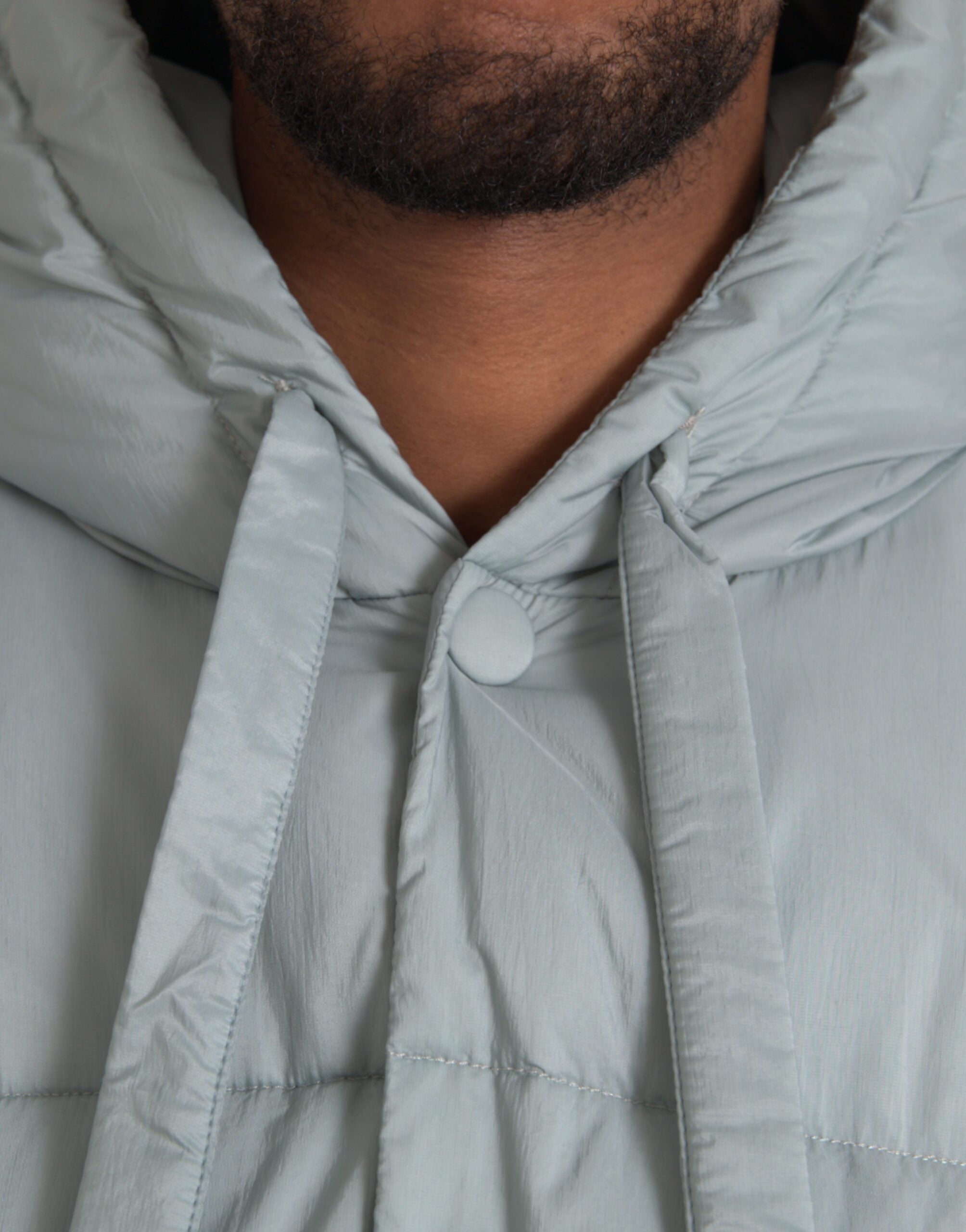 Dolce & Gabbana Light Blue Quilted Hooded Puffer Jacket Men's-4