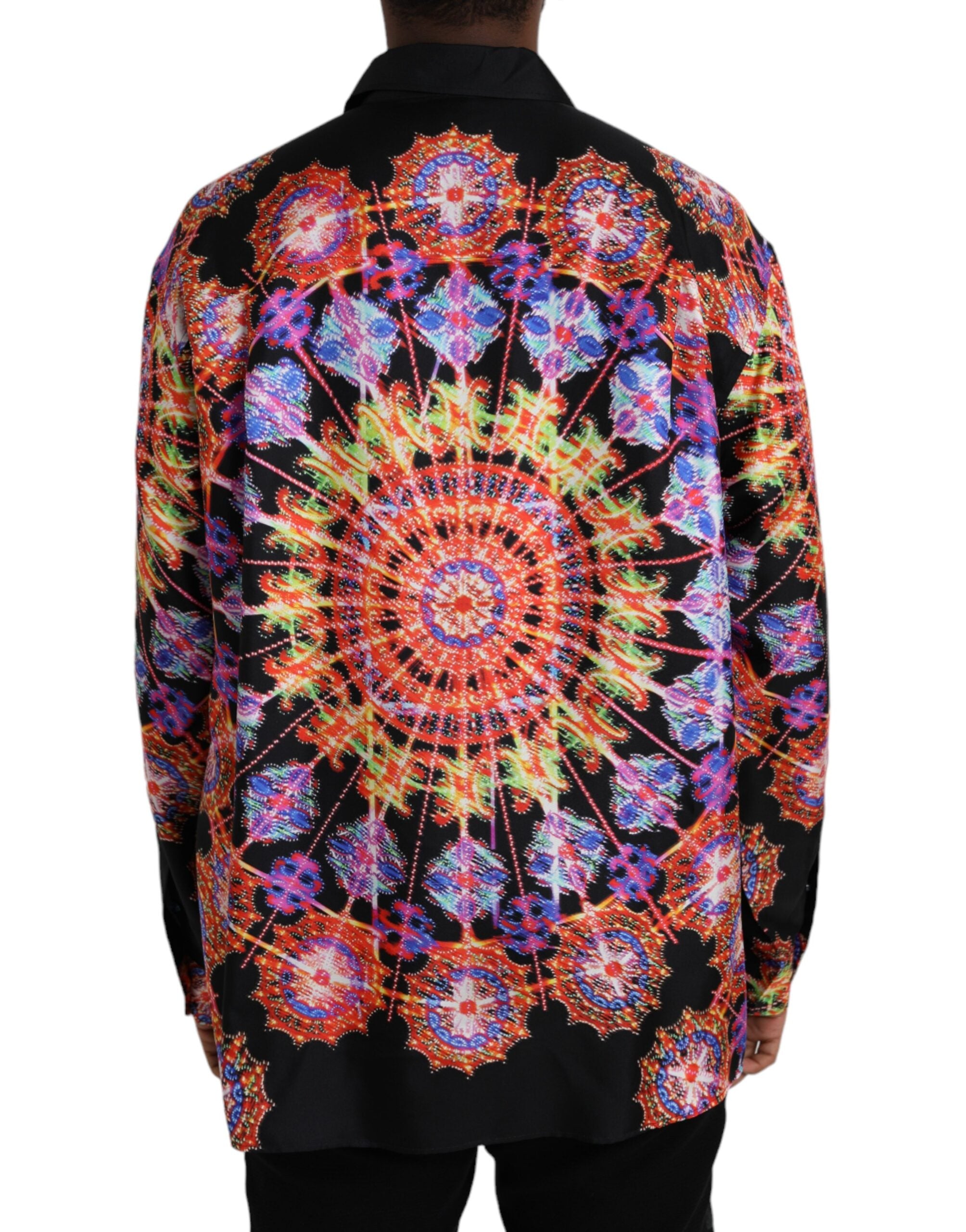 Dolce & Gabbana Multicolor Luminarie Seide Herren Freizeithemd-3
