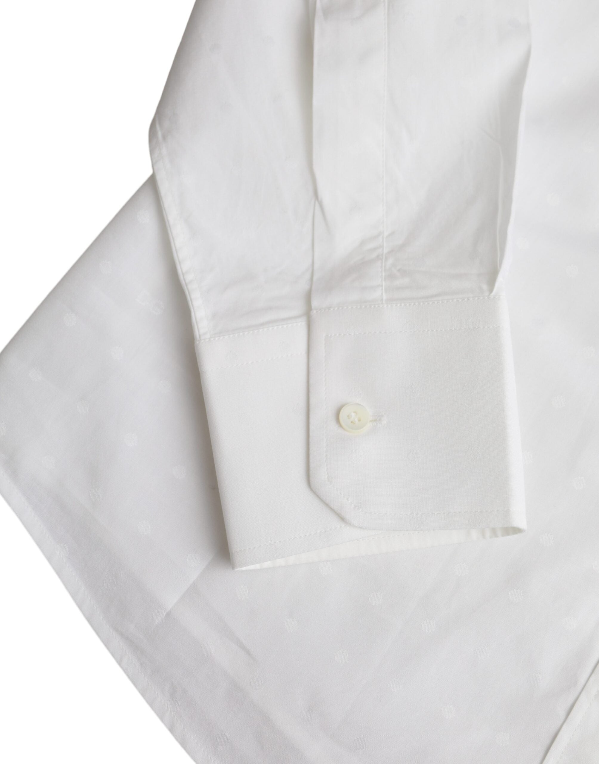 Dolce & Gabbana White Logo Cotton Men's Dress GOLD Shirt-8