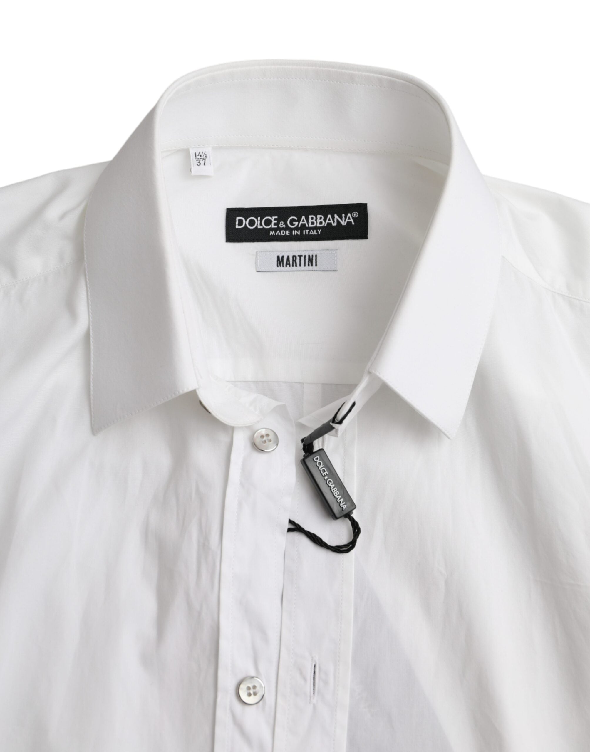 Dolce & Gabbana Weißes Langarmkleid aus Baumwolle MARTINI Hemd-6