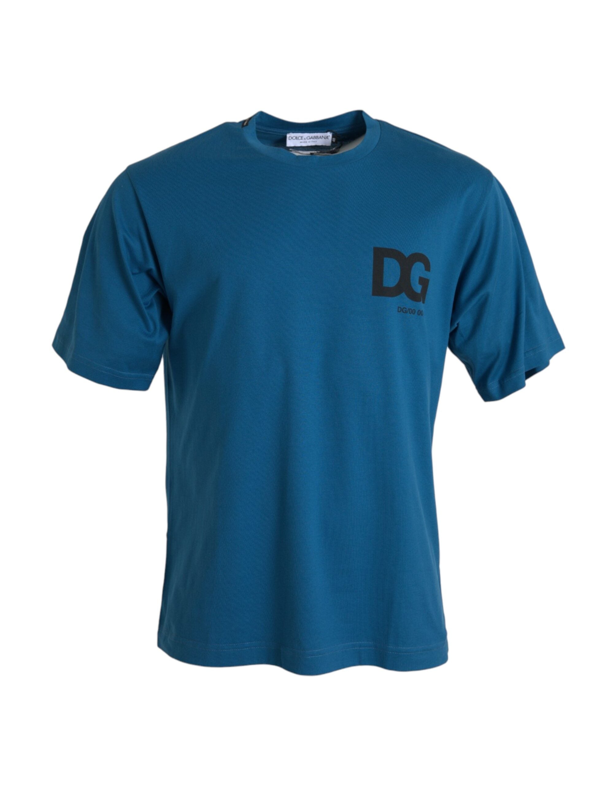 Dolce & Gabbana Blue Logo Short-Sleeved Crew Neck T-Shirt