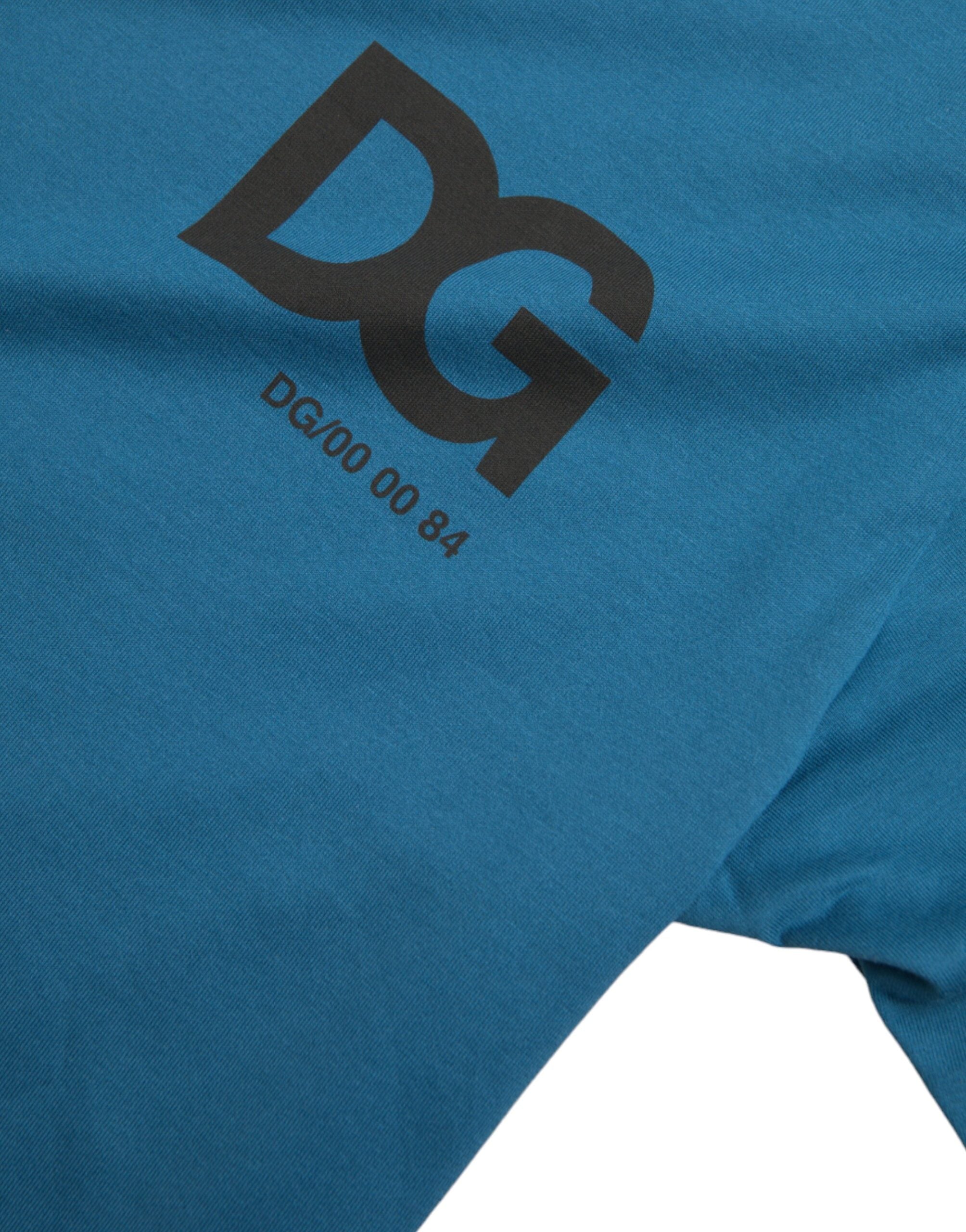 Dolce & Gabbana Blue Logo Short-Sleeved Crew Neck T-Shirt-5