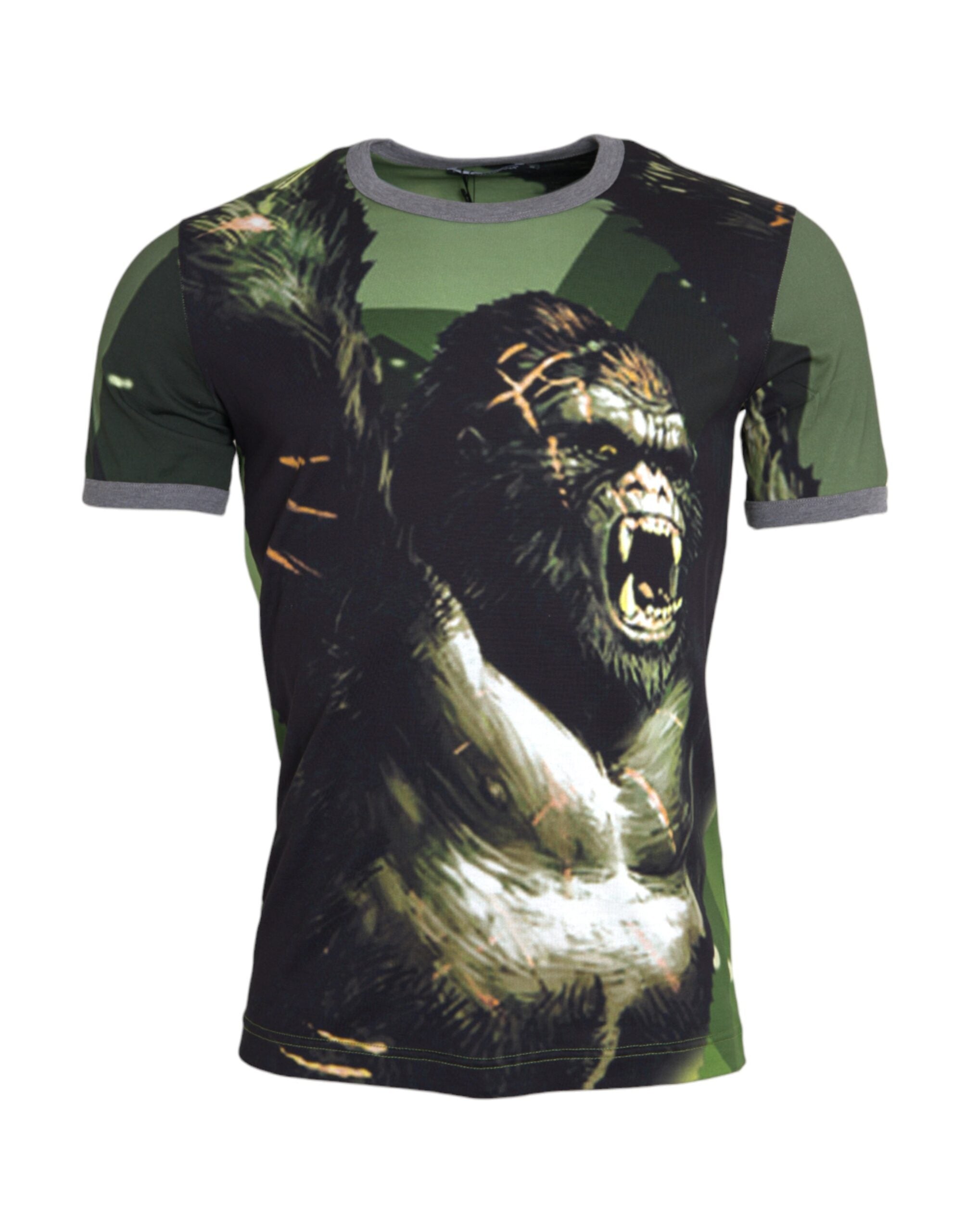 Dolce & Gabbana Green Gorilla Cotton Short-Sleeved T-Shirt-1