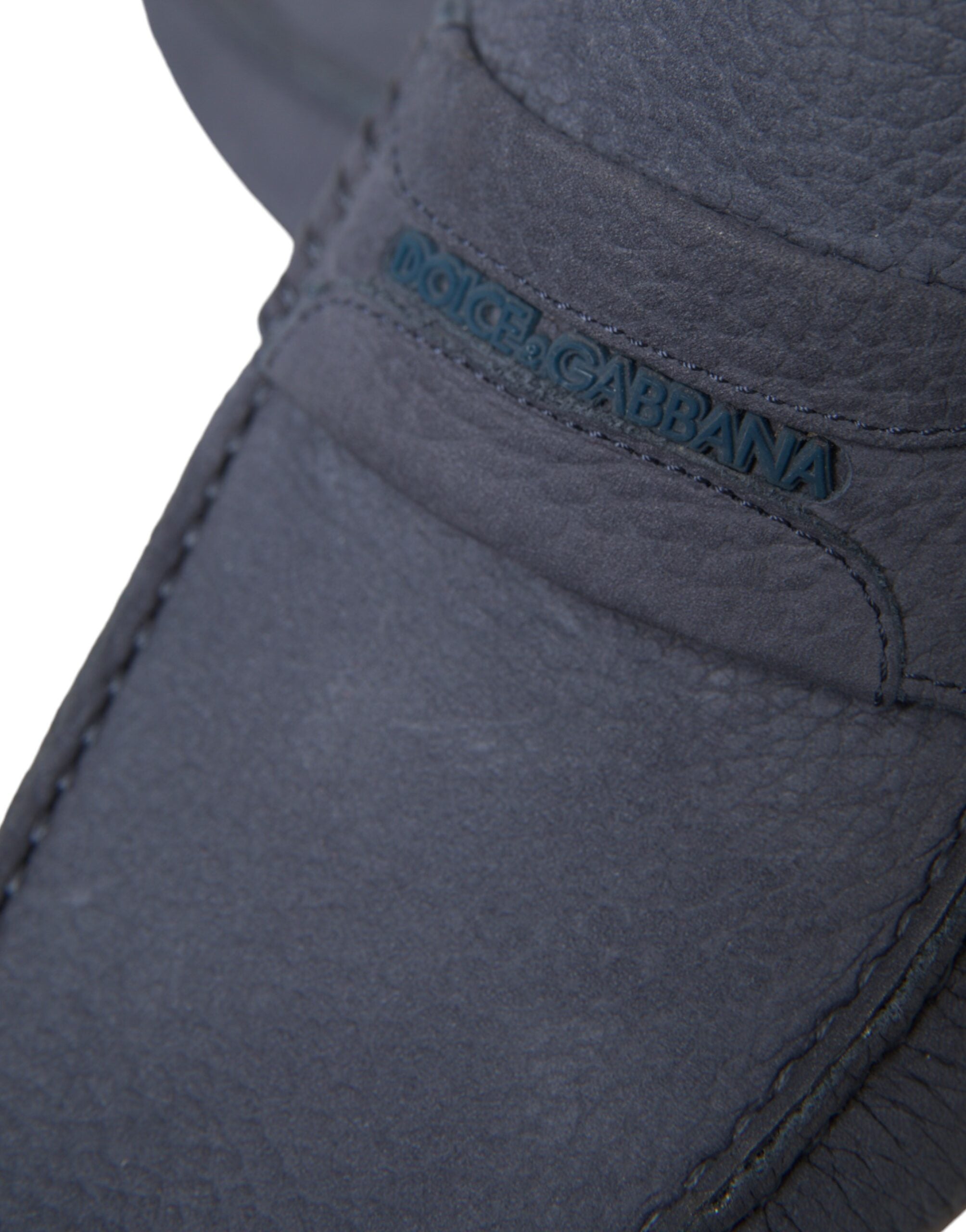 Dolce & Gabbana Blaue Kalbsleder Slip On Mokassin Schuhe-8