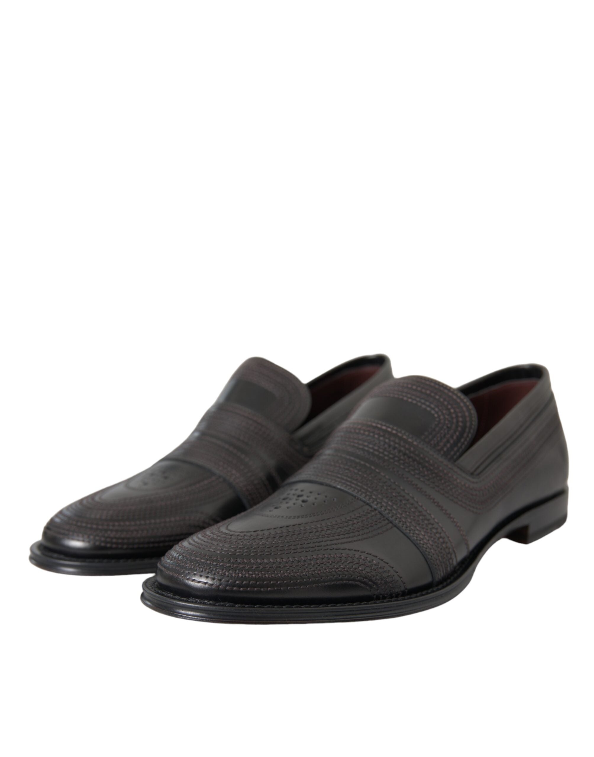 Mocasines de piel marrón y negro de Dolce & Gabbana para hombre-3