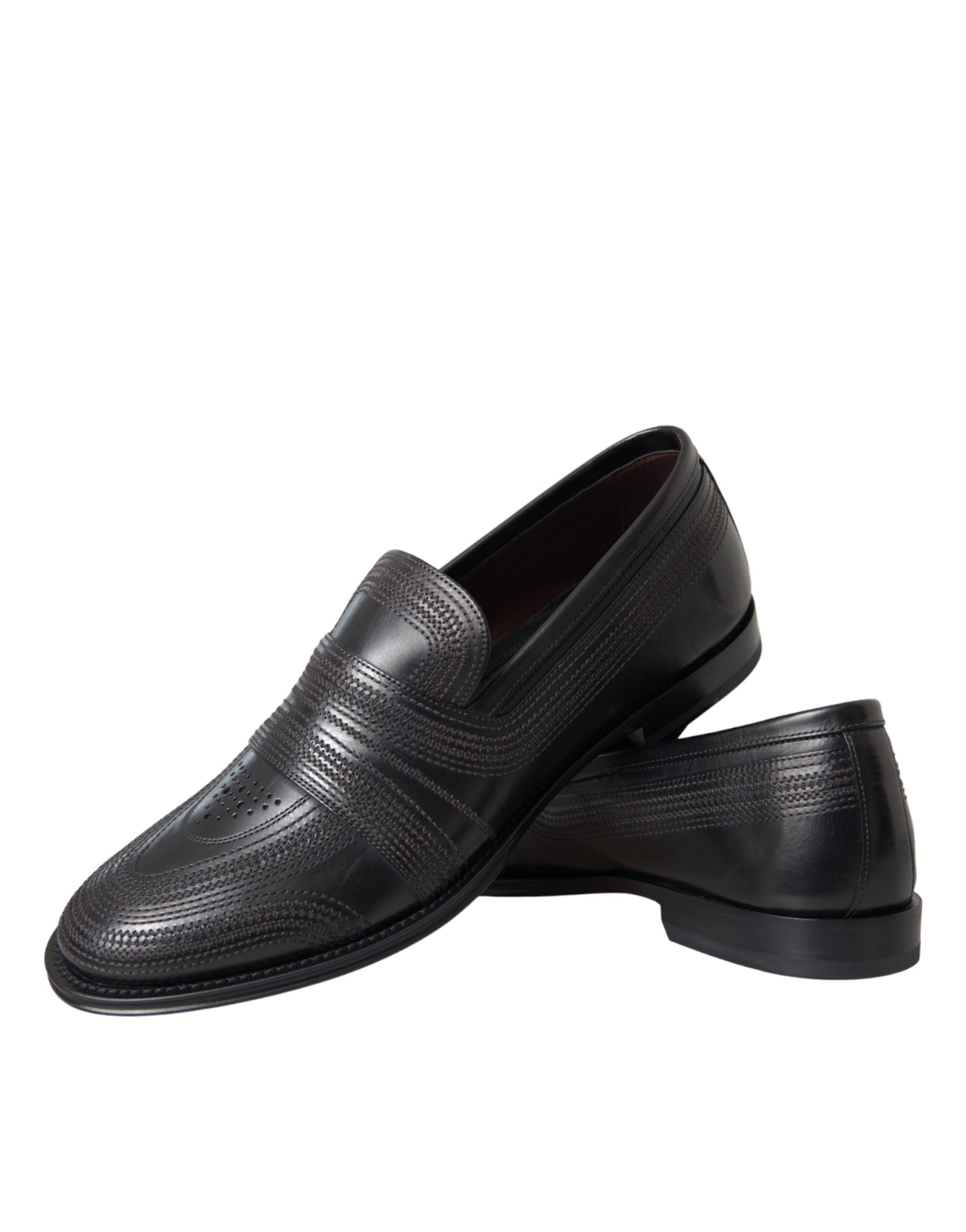 Mocasines de piel marrón y negro de Dolce & Gabbana para hombre-8
