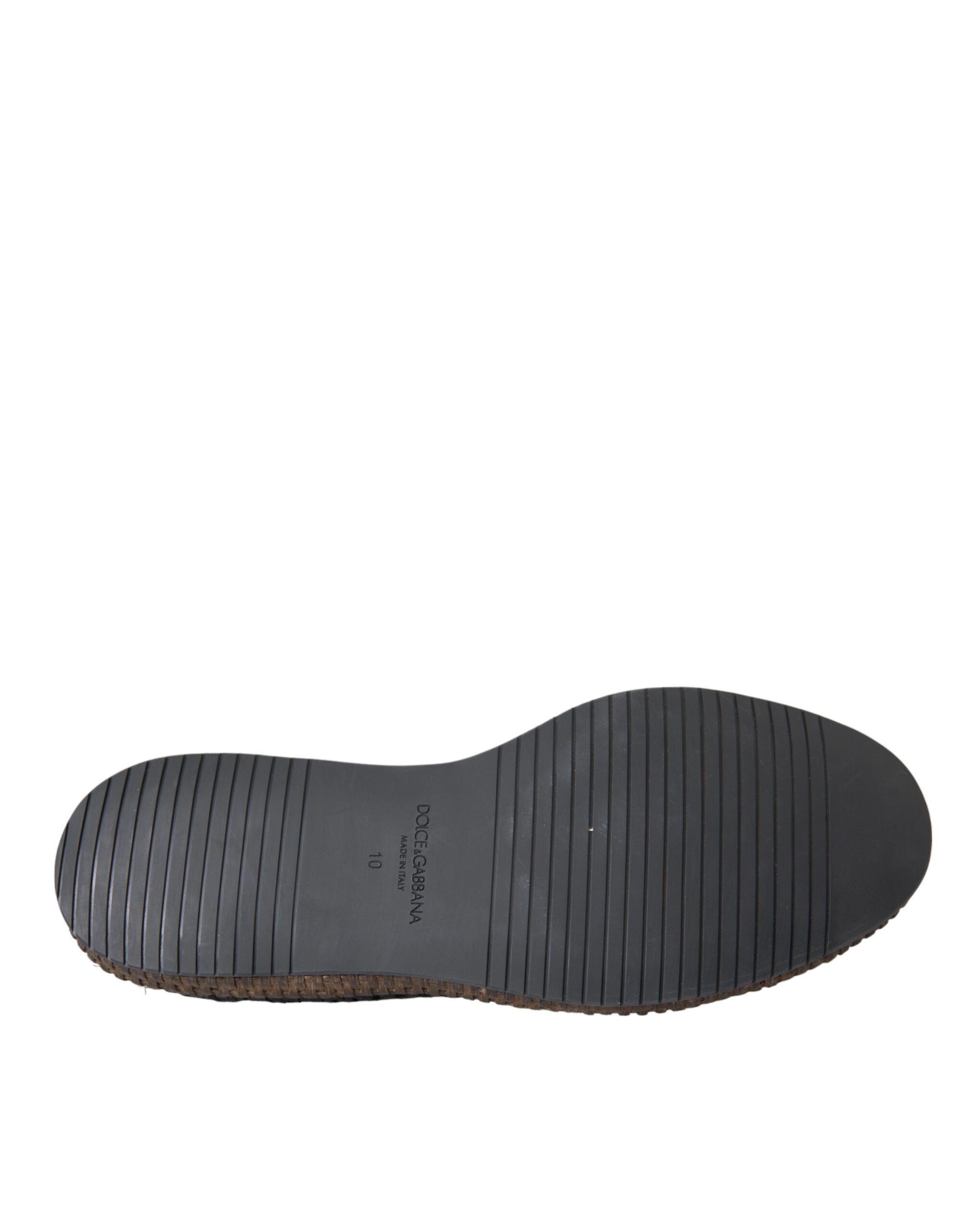 Dolce & Gabbana Black Woven Goat Leather Lace-Up Derby Shoes-6