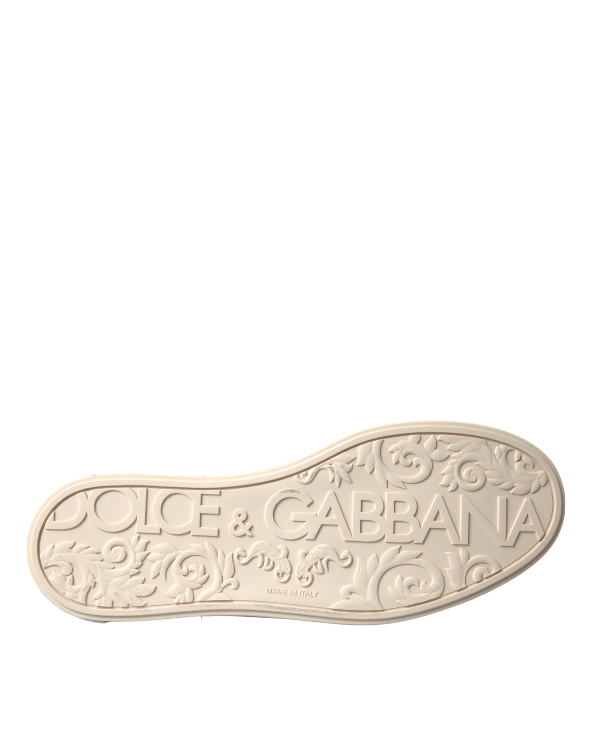 Zapatillas Dolce & Gabbana de piel de becerro Portofino plateadas para hombre-7