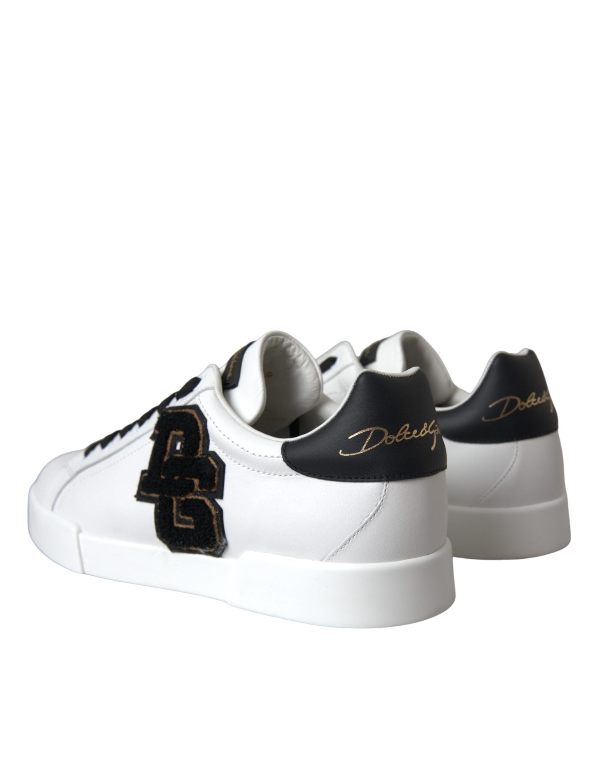 Dolce & Gabbana Weißes Leder DG Logo Casual Low Top Sneakers Schuhe-4