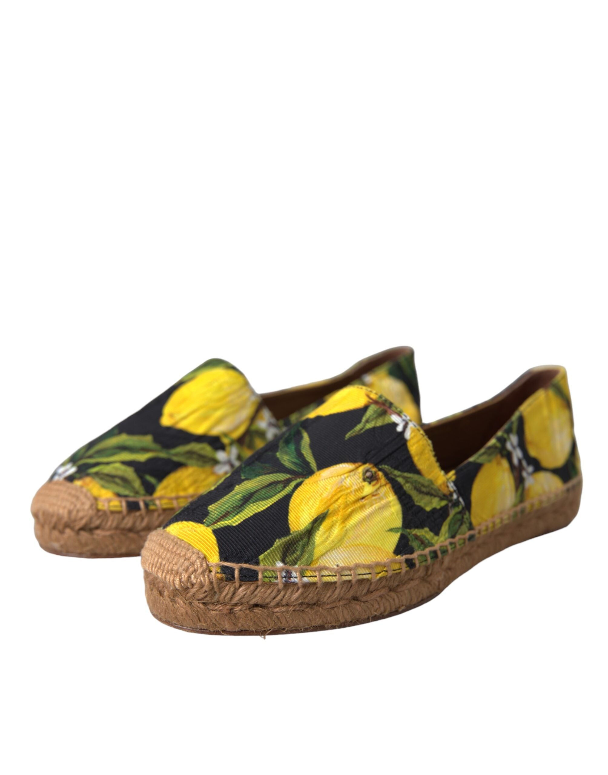 Dolce & Gabbana Multicolor Zitrone Slip On Espadrilles Schuhe-3