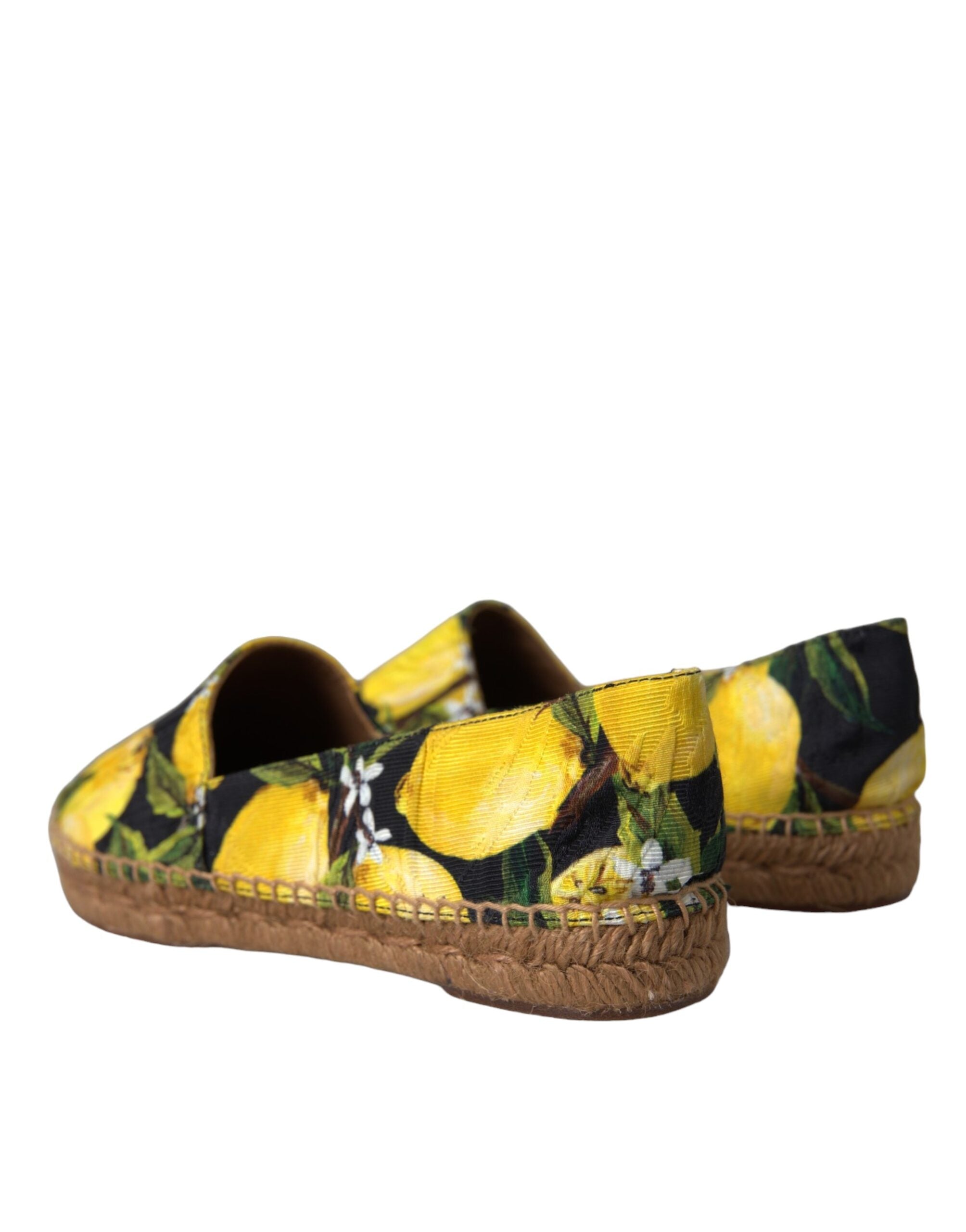 Dolce & Gabbana Multicolor Zitrone Slip On Espadrilles Schuhe-4