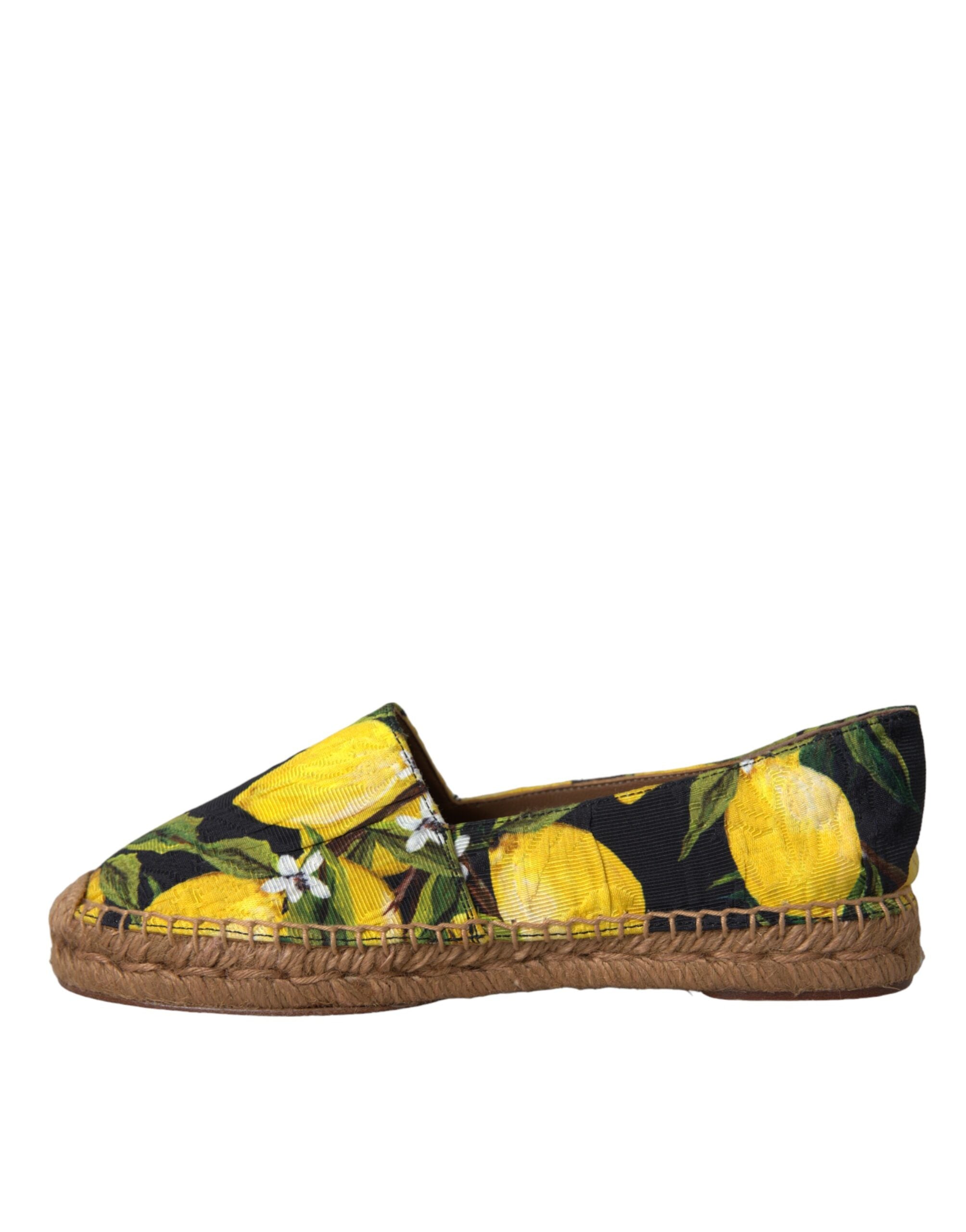 Dolce & Gabbana Multicolor Zitrone Slip On Espadrilles Schuhe-5