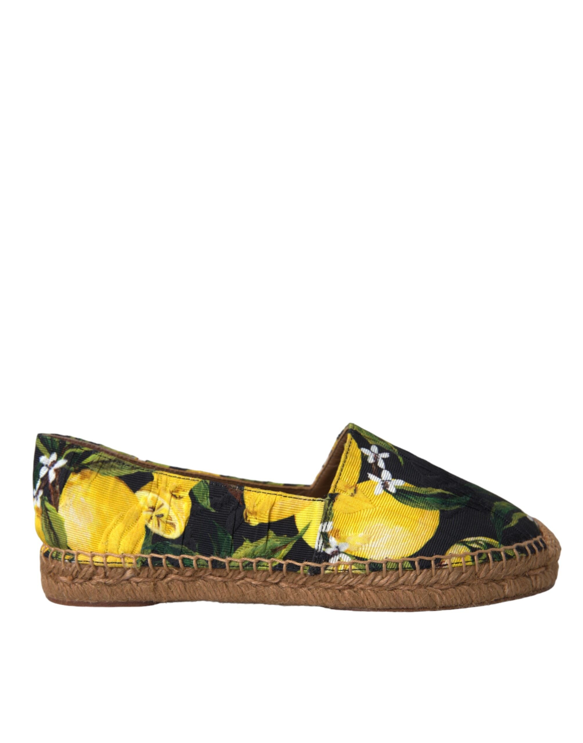 Dolce & Gabbana Multicolor Zitrone Slip On Espadrilles Schuhe-1