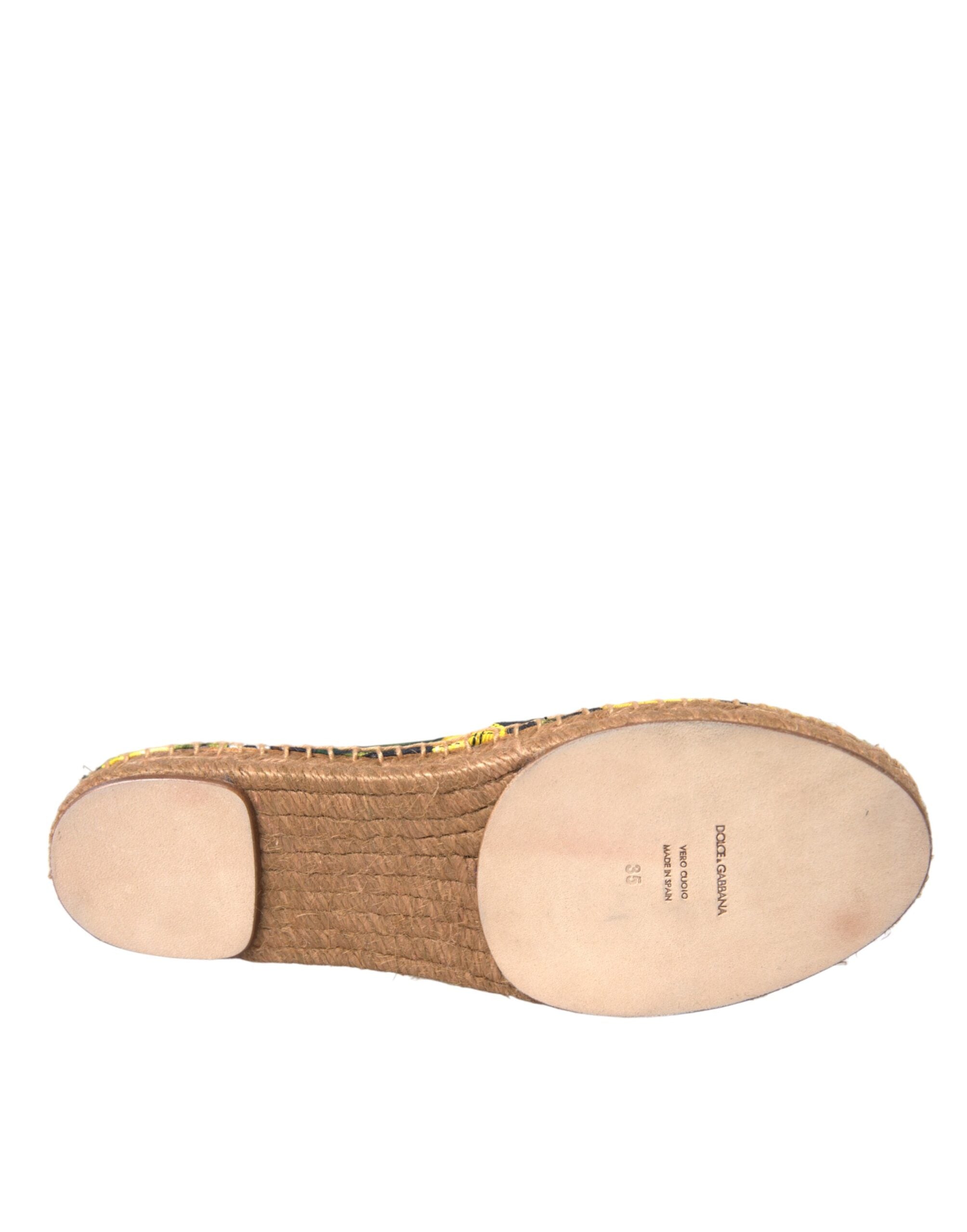 Dolce & Gabbana Multicolor Zitrone Slip On Espadrilles Schuhe-6