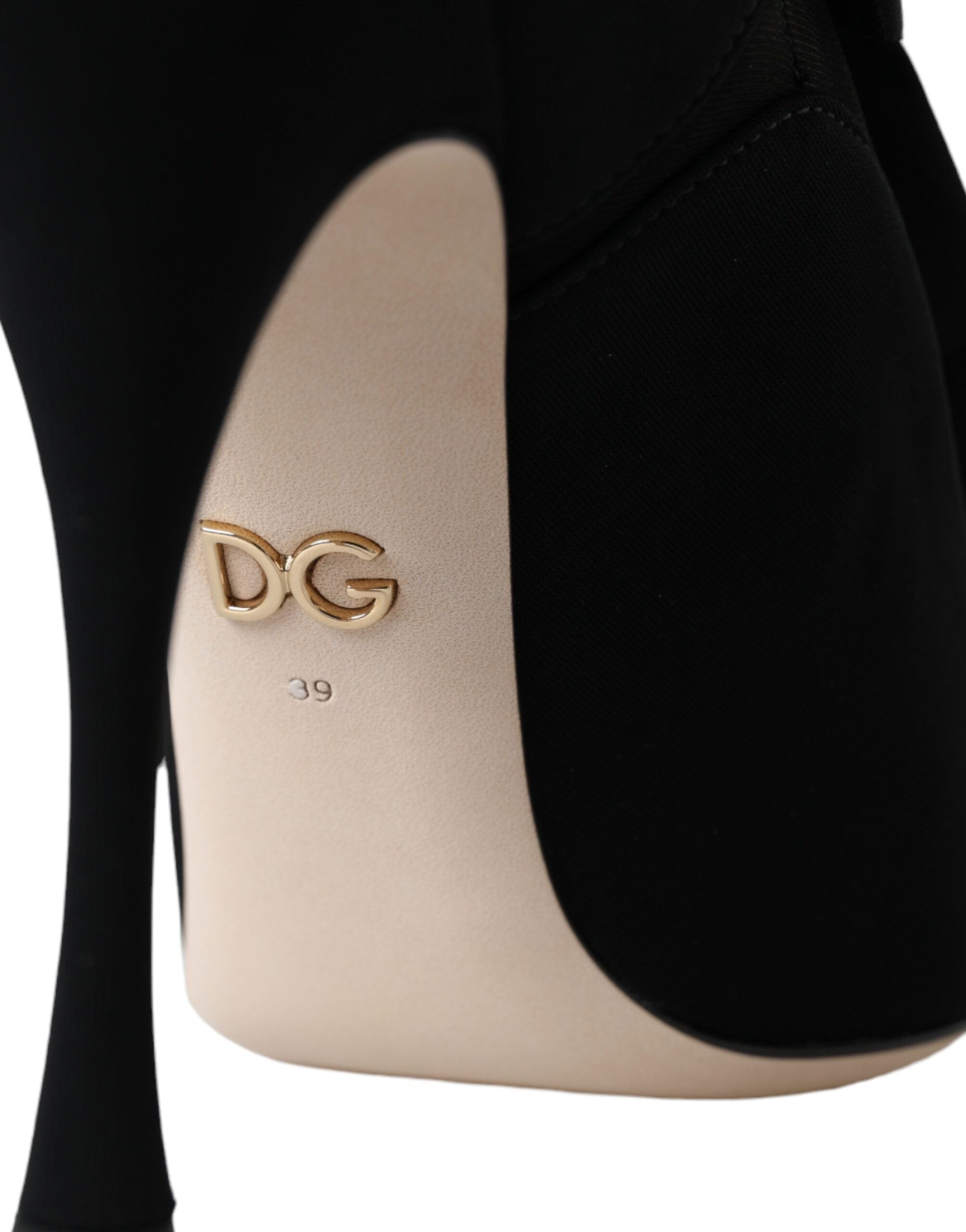Dolce & Gabbana Schwarz Stiletto Heels Mid Calf Stiefel Schuhe-7