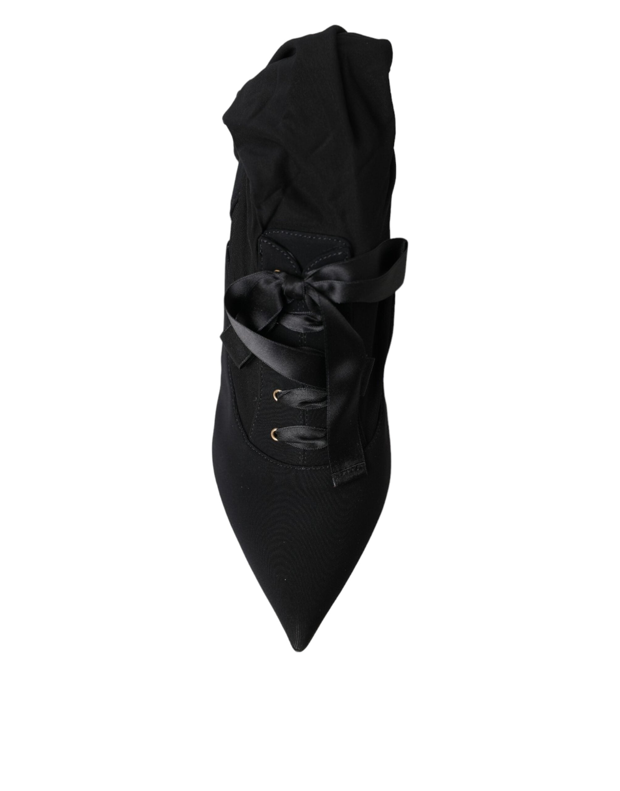 Dolce & Gabbana Schwarz Stiletto Heels Mid Calf Stiefel Schuhe-8