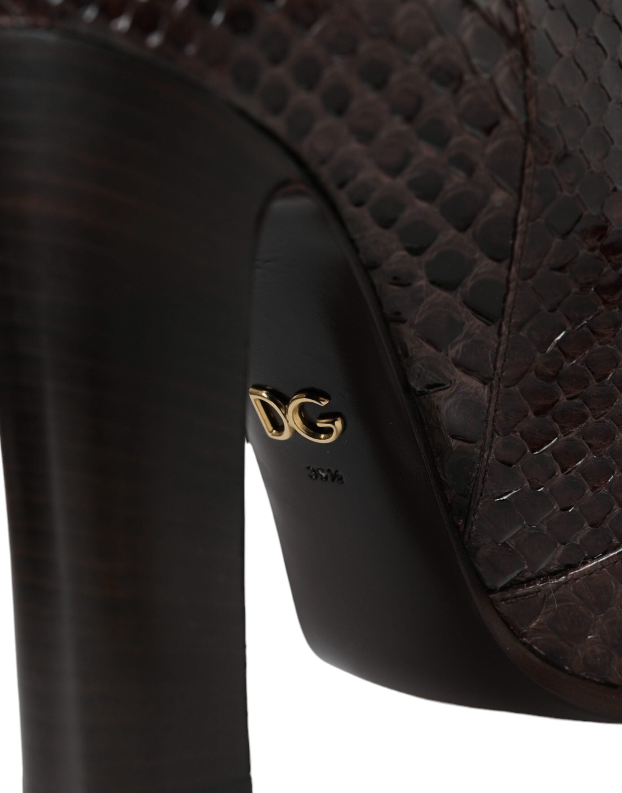 Dolce & Gabbana Brown Exotic Leather Heels High Boots Shoes-6