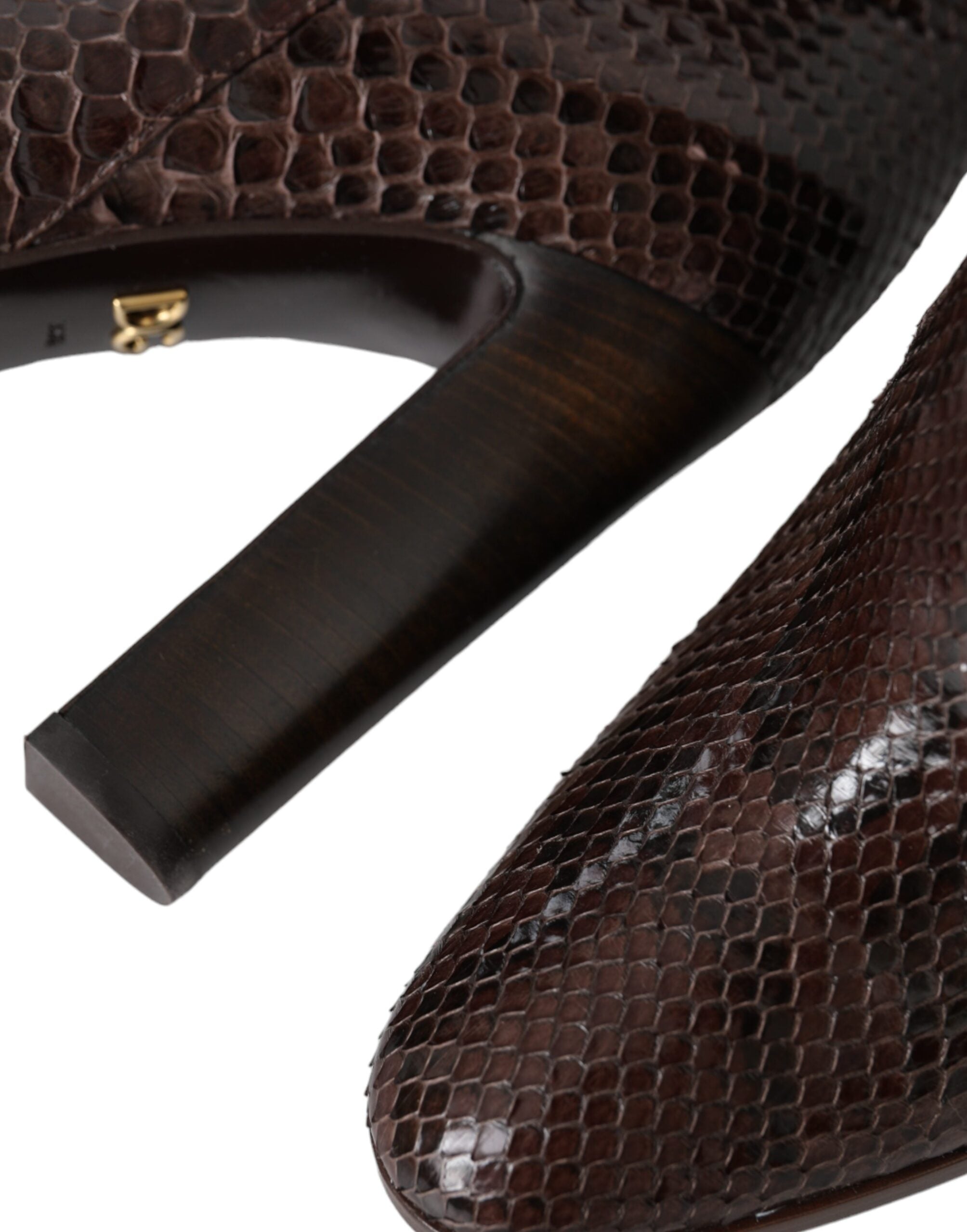 Dolce & Gabbana Brown Exotic Leather Heels High Boots Shoes-7