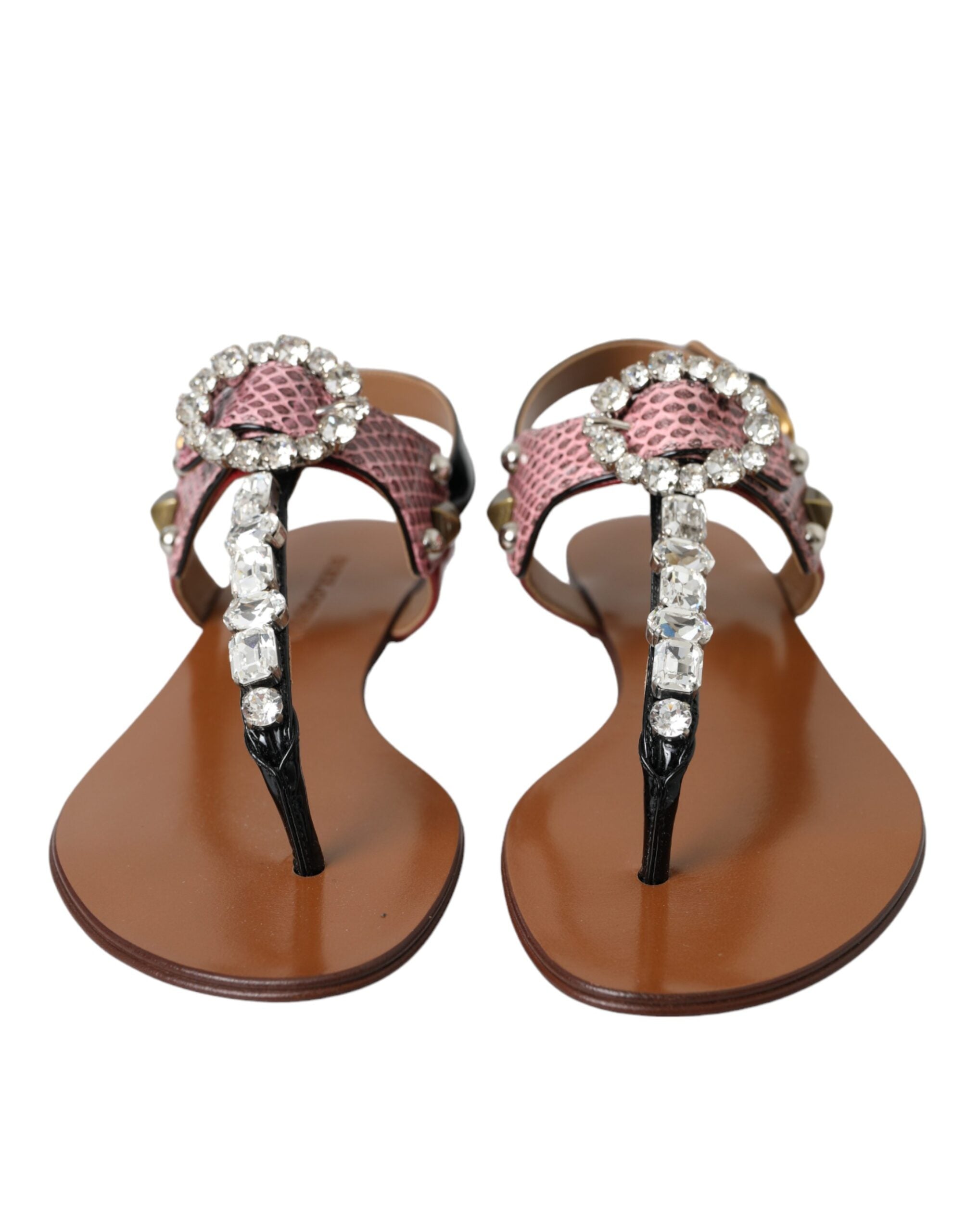 Dolce & Gabbana Multicolor Kristall Sandalen Flip Flops Schuhe-2