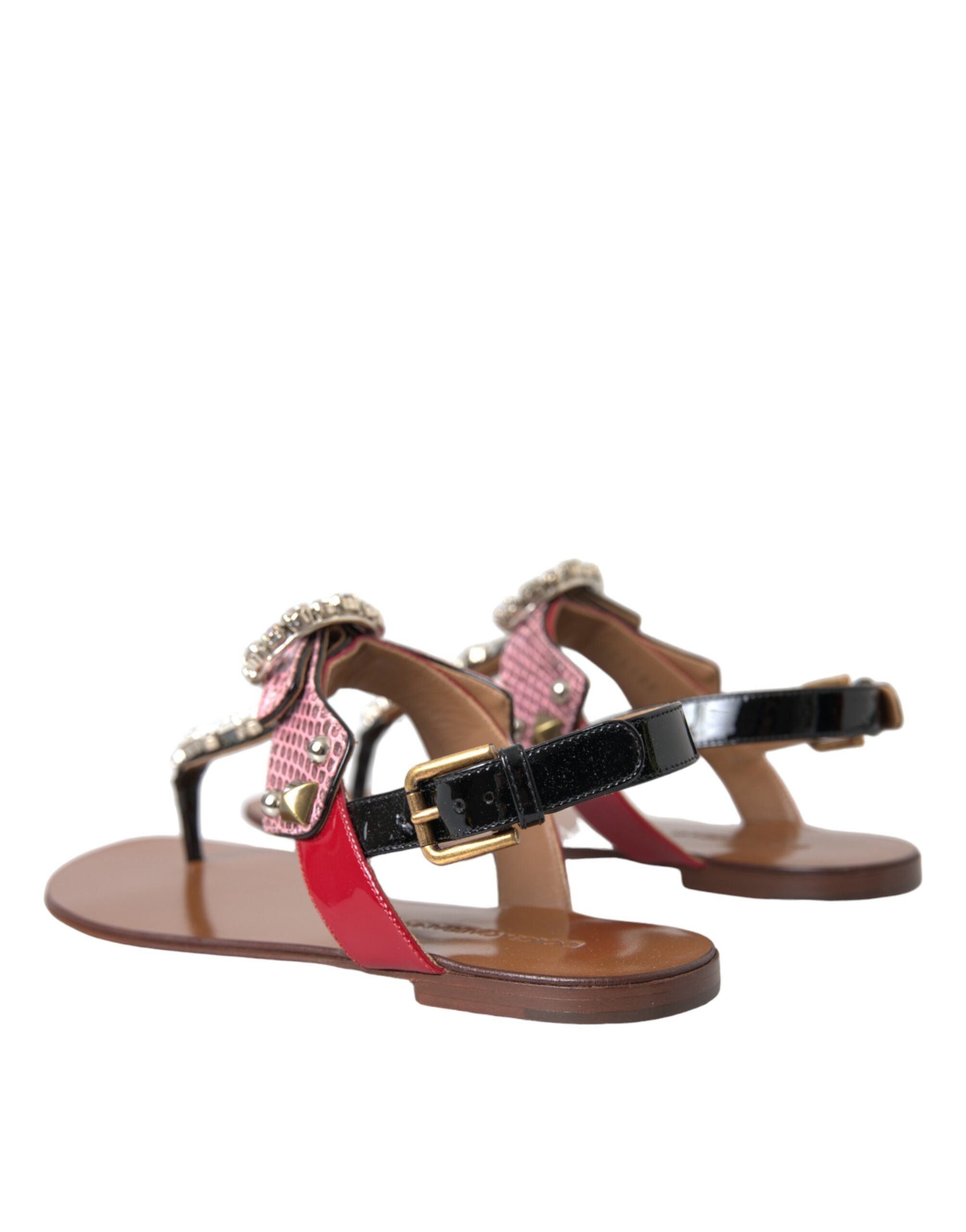 Dolce & Gabbana Multicolor Kristall Sandalen Flip Flops Schuhe-4