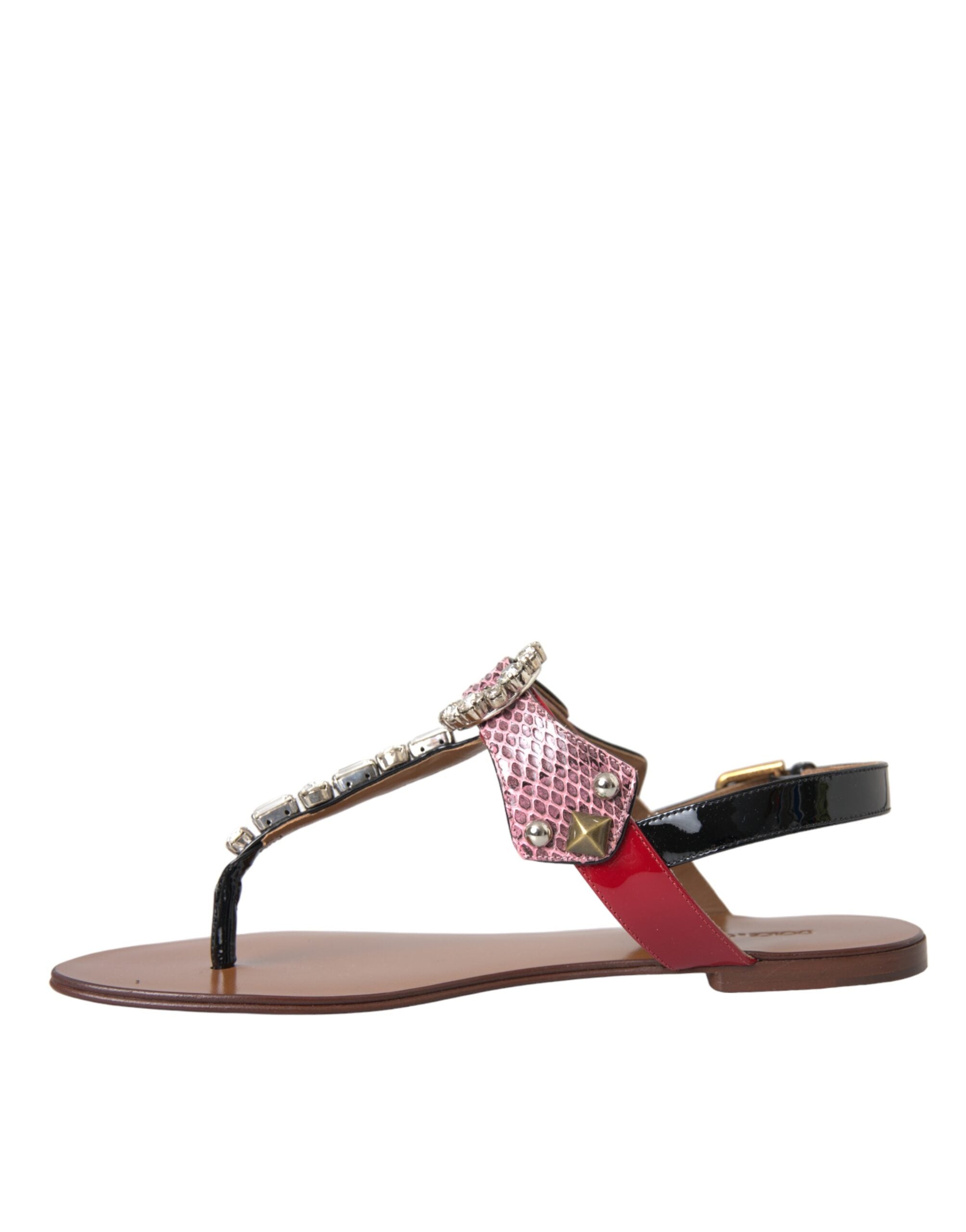 Dolce & Gabbana Multicolor Kristall Sandalen Flip Flops Schuhe-5