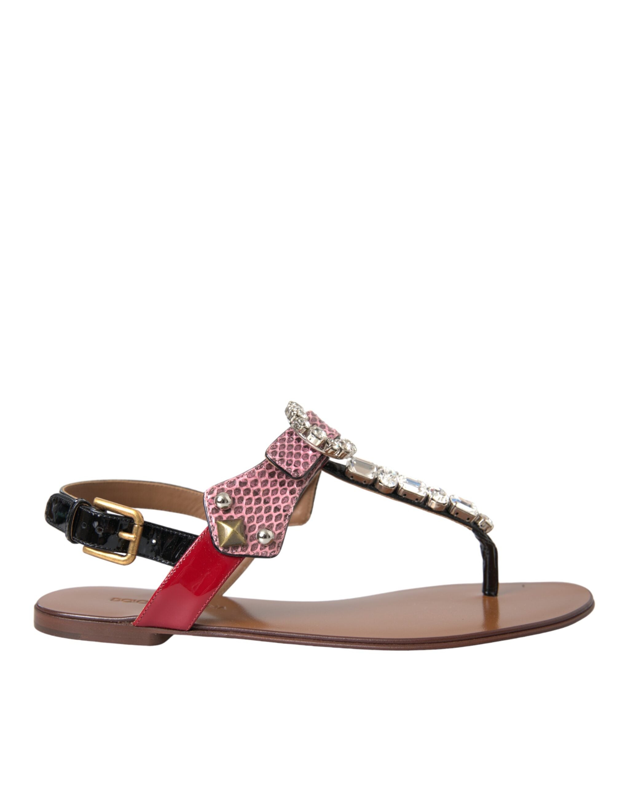 Dolce & Gabbana Multicolor Kristall Sandalen Flip Flops Schuhe-1