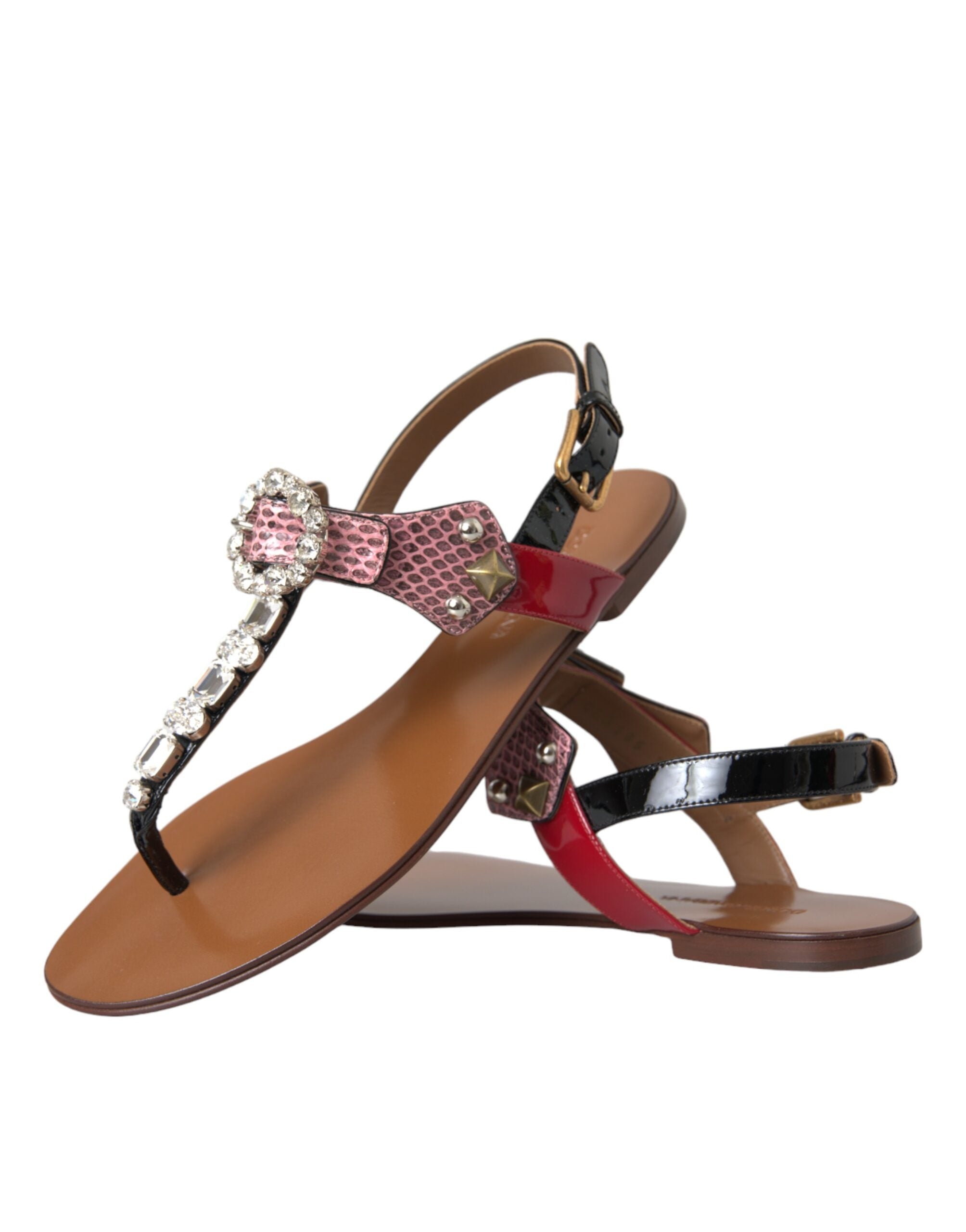 Dolce & Gabbana Multicolor Kristall Sandalen Flip Flops Schuhe-7