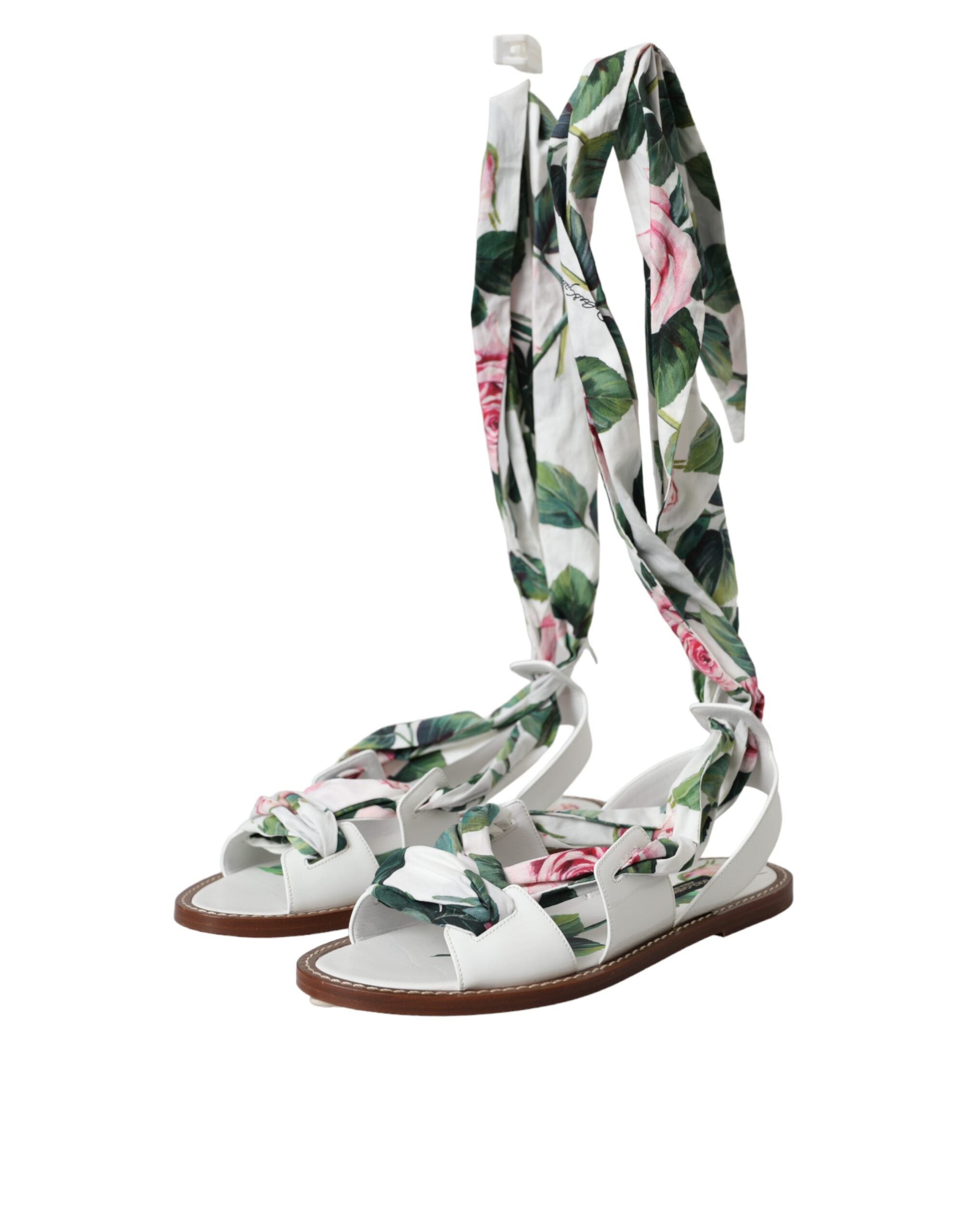 Dolce & Gabbana Multicolor Floral Print Ankle Wrap Sandalen Schuhe-3
