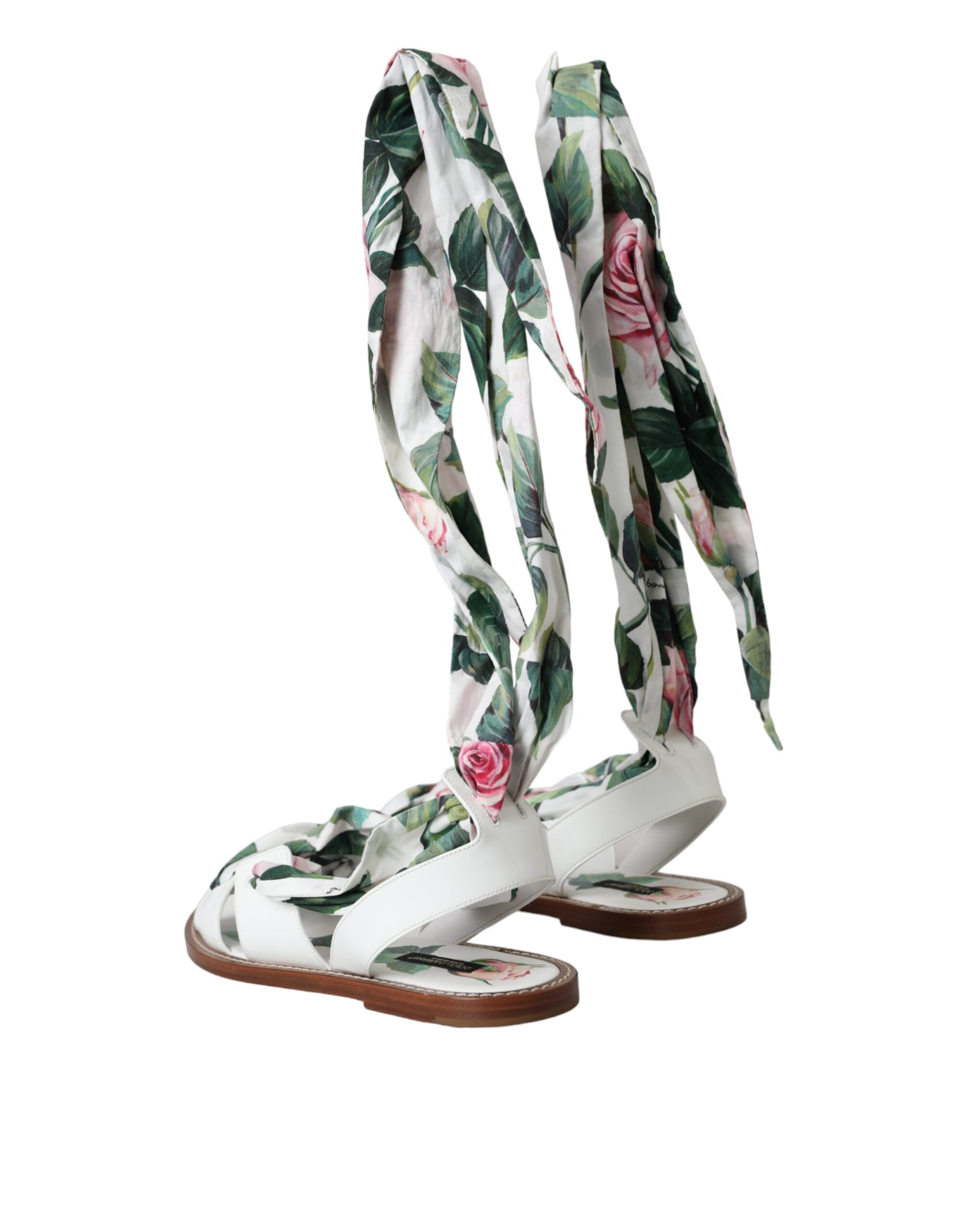 Dolce & Gabbana Multicolor Floral Print Ankle Wrap Sandalen Schuhe-4