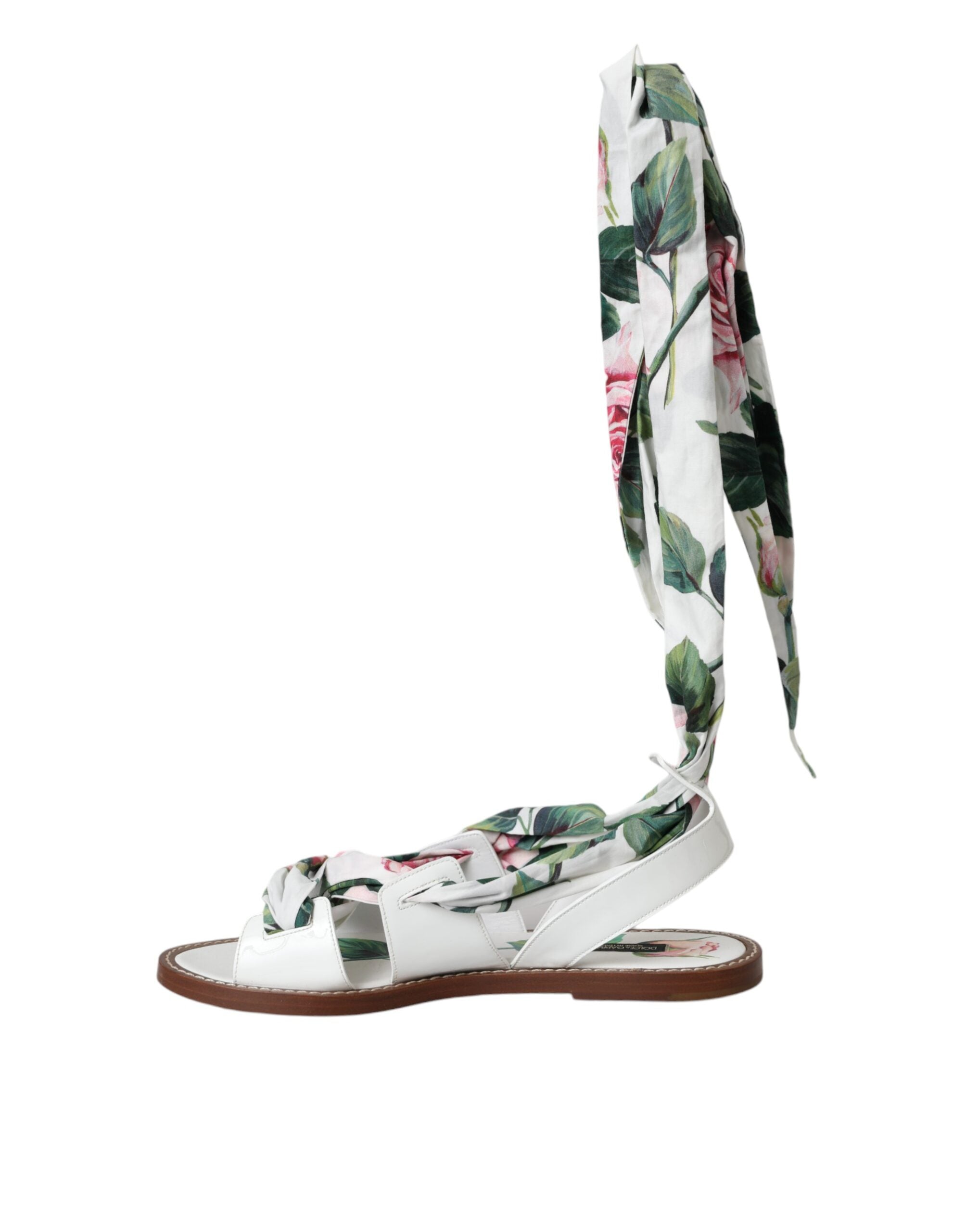 Dolce & Gabbana Multicolor Floral Print Ankle Wrap Sandalen Schuhe-5