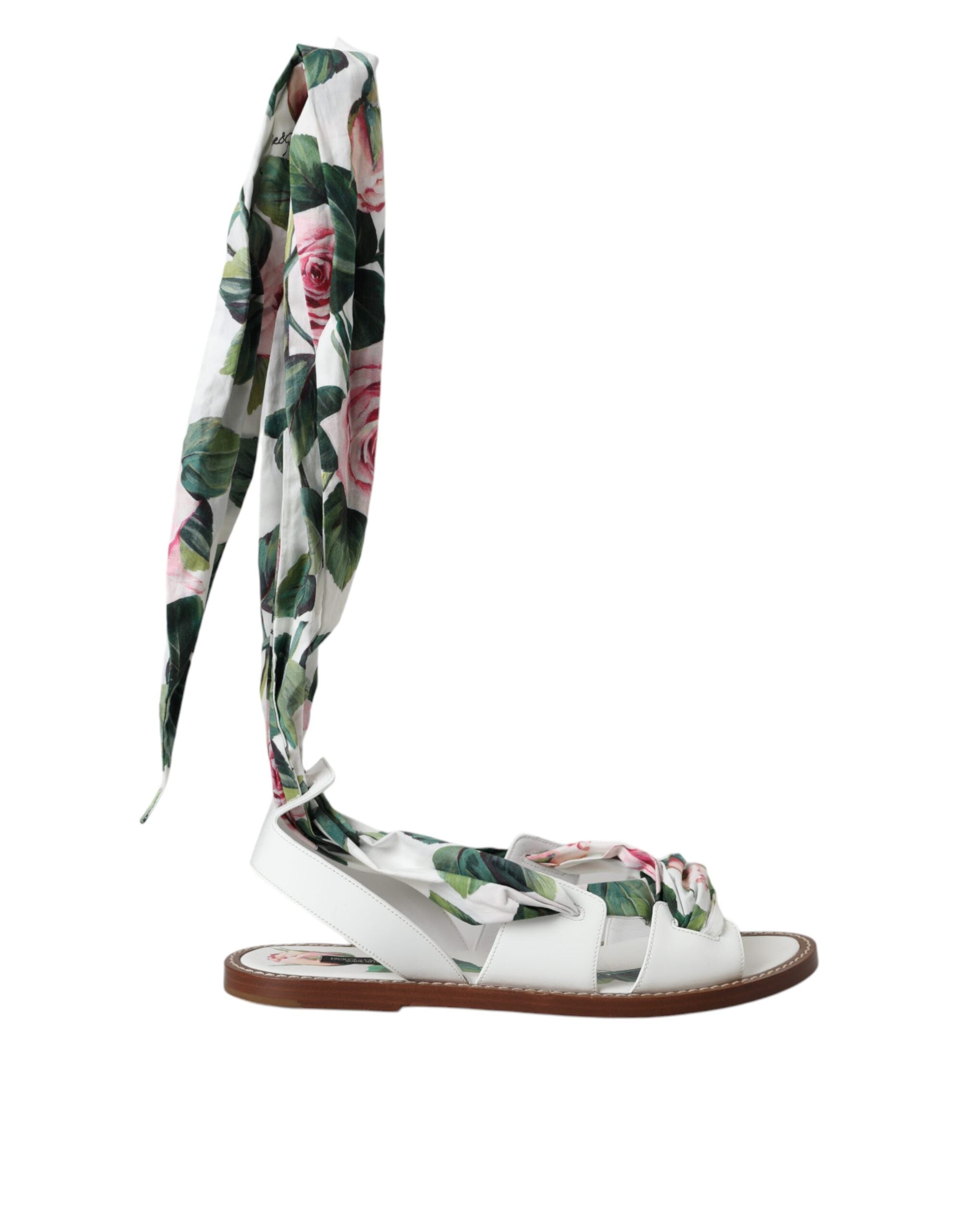 Dolce & Gabbana Multicolor Floral Print Ankle Wrap Sandalen Schuhe-1